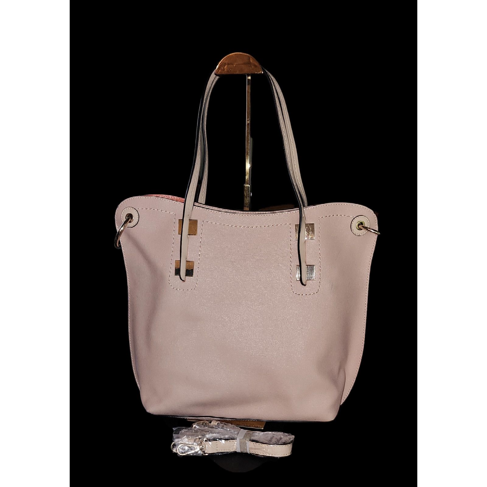 Other Unbranded faux leather pale pink tote with crossbody bag. Size ONE SIZE - 1 Thumbnail