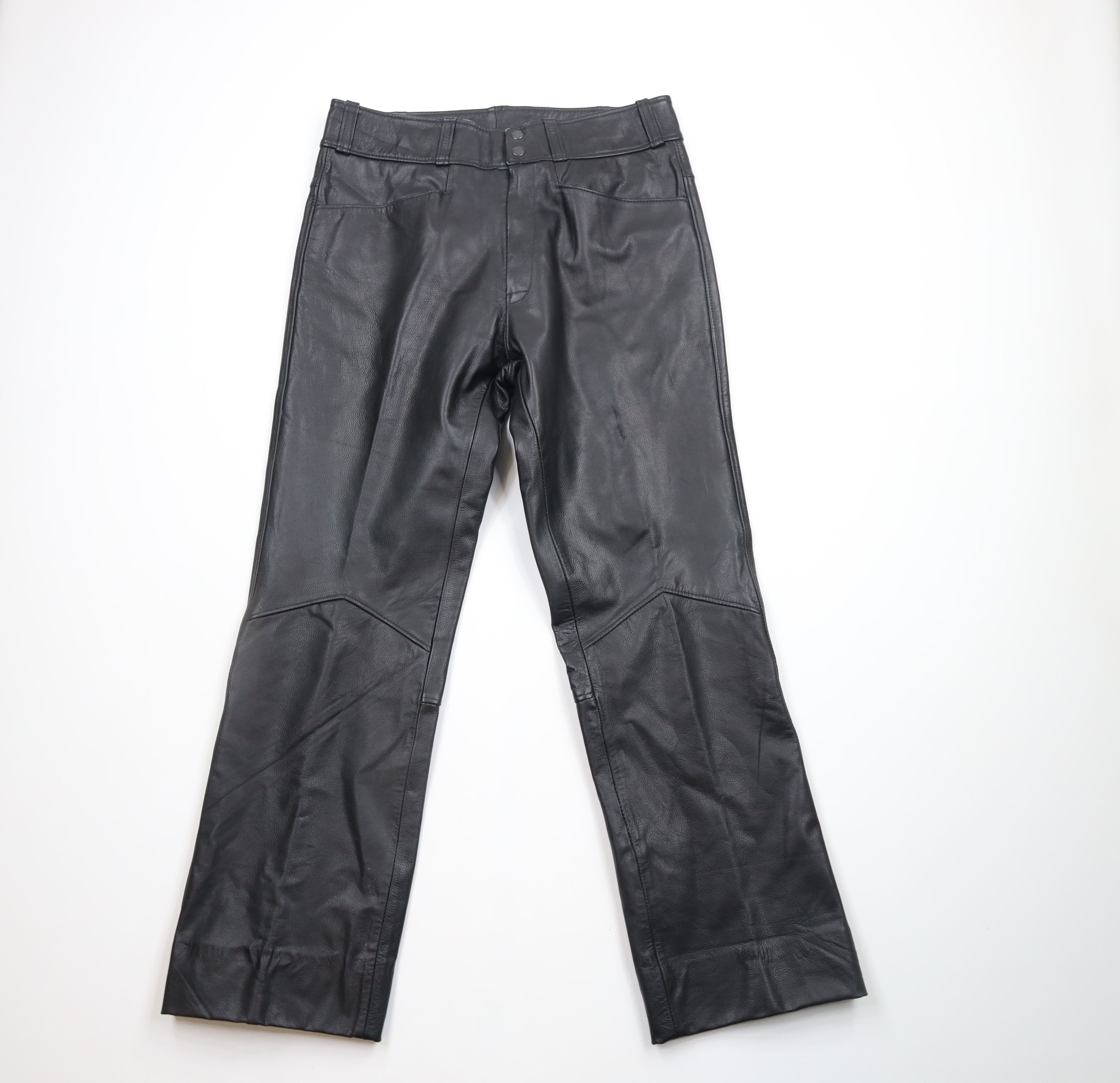 Vintage Vintage 90s Streetwear Motorcycle Riding Pants Black USA Size US 34 / EU 50 - 1 Thumbnail