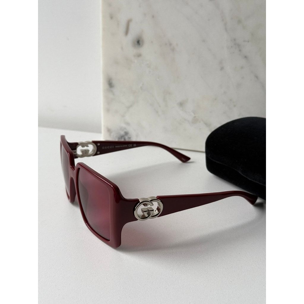 Gucci NEW Gucci GG1692S Burgundy Square Mirror Lens Sunglasses Size ONE SIZE - 2 Thumbnail