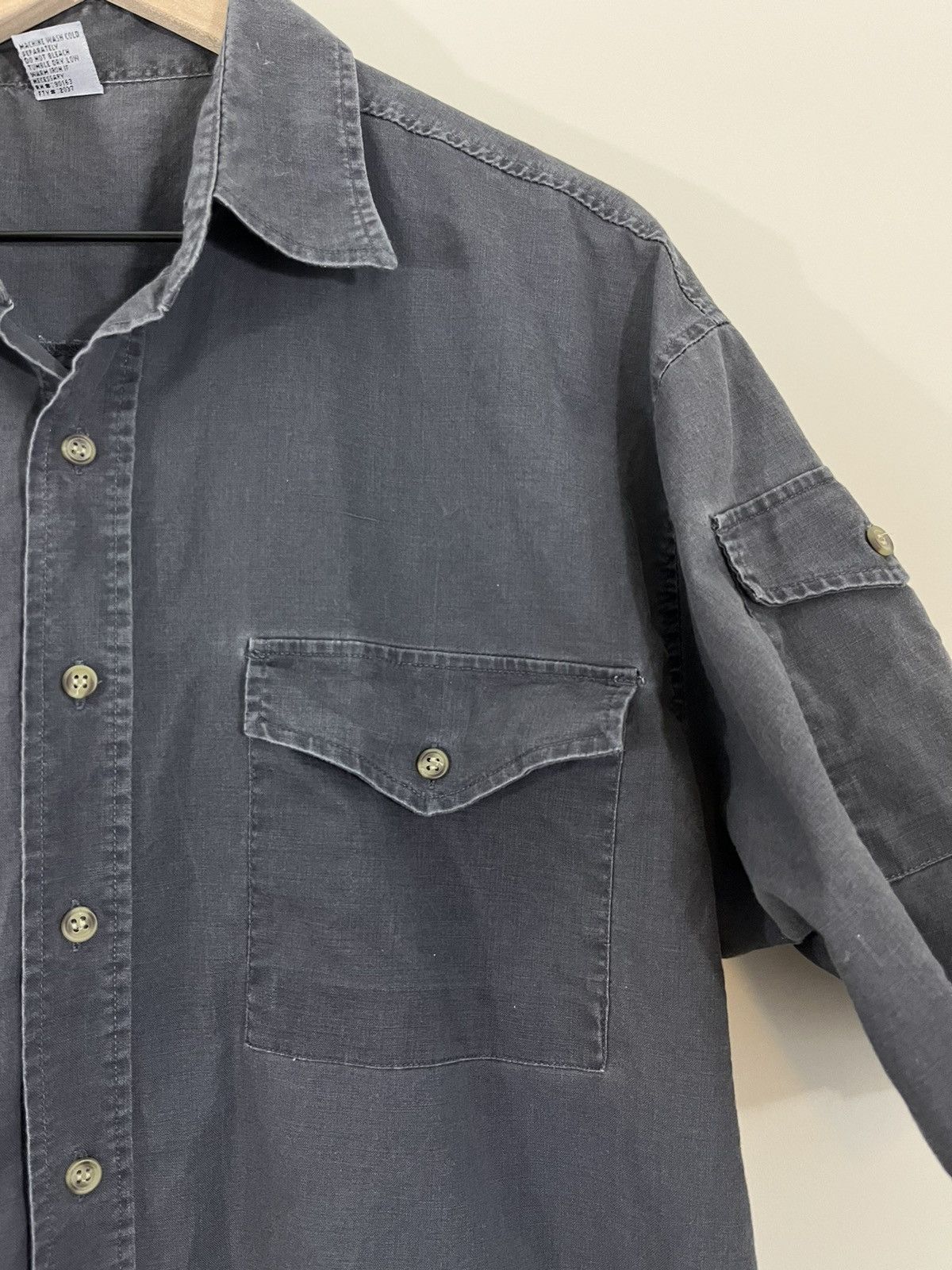 Vintage Faded Black Oversized Boxy Work Shirt Size US L / EU 52-54 / 3 - 2 Thumbnail