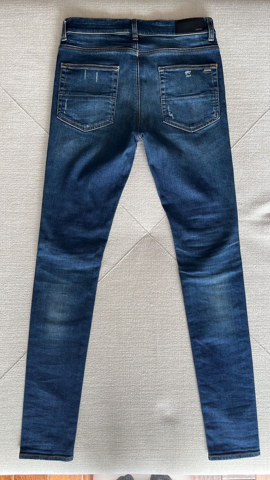 Amiri Amiri blue denim with distressed back leather patches Size US 32 / EU 48 - 2 Thumbnail