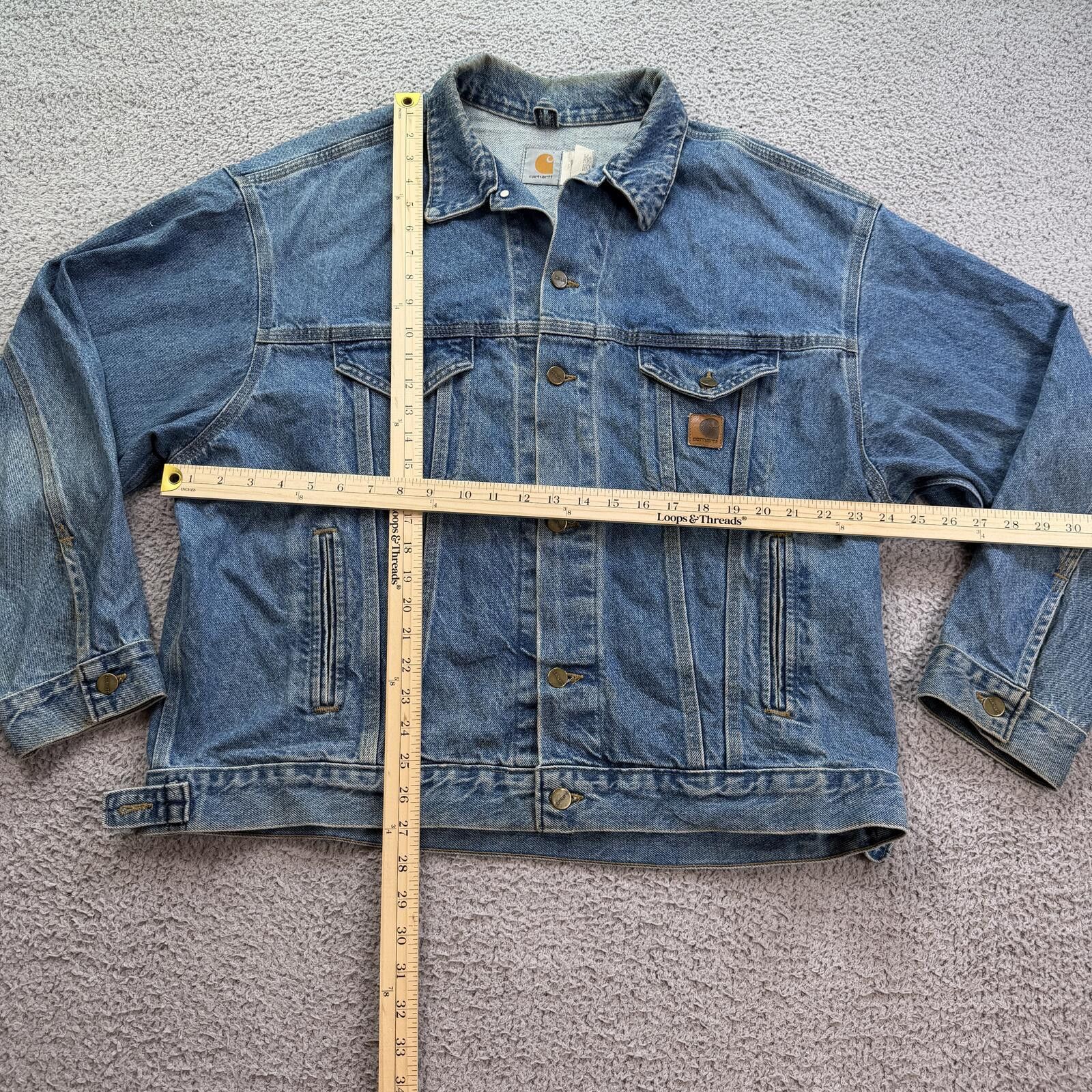 Carhartt Vintage Carhartt Denim Jacket Made In USA Union Tag J12DST Size US XL / EU 56 / 4 - 3 Thumbnail