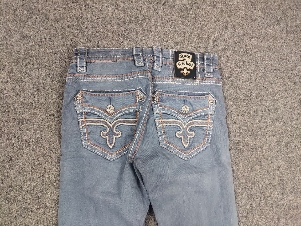 Rock Revival Vintage Rock Revival Embroidered Logo Faded denim Jeans Y2K Size US 31 - 8 Thumbnail