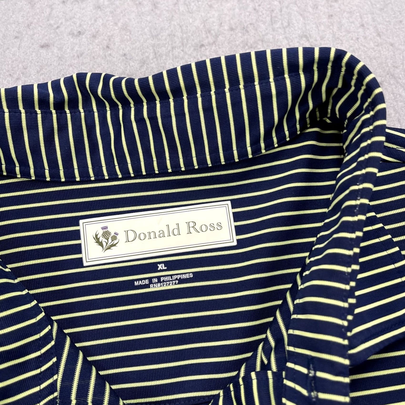 Needles Donald Ross Polo Shirt Mens XL Blue Striped Performance Golf Shirt Size US XL / EU 56 / 4 - 5 Thumbnail