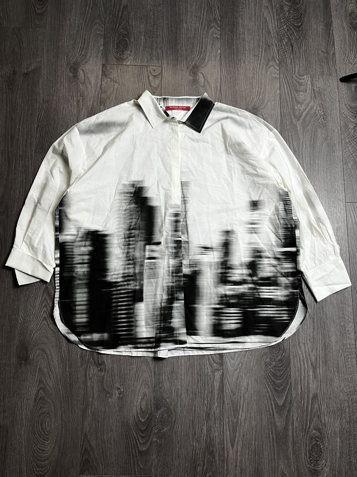 Marina Rinaldi MARINA RINALDI Marina Sport CityGraphic Oversized Blouse Size XL / US 12-14 / IT 48-50 - 2 Thumbnail