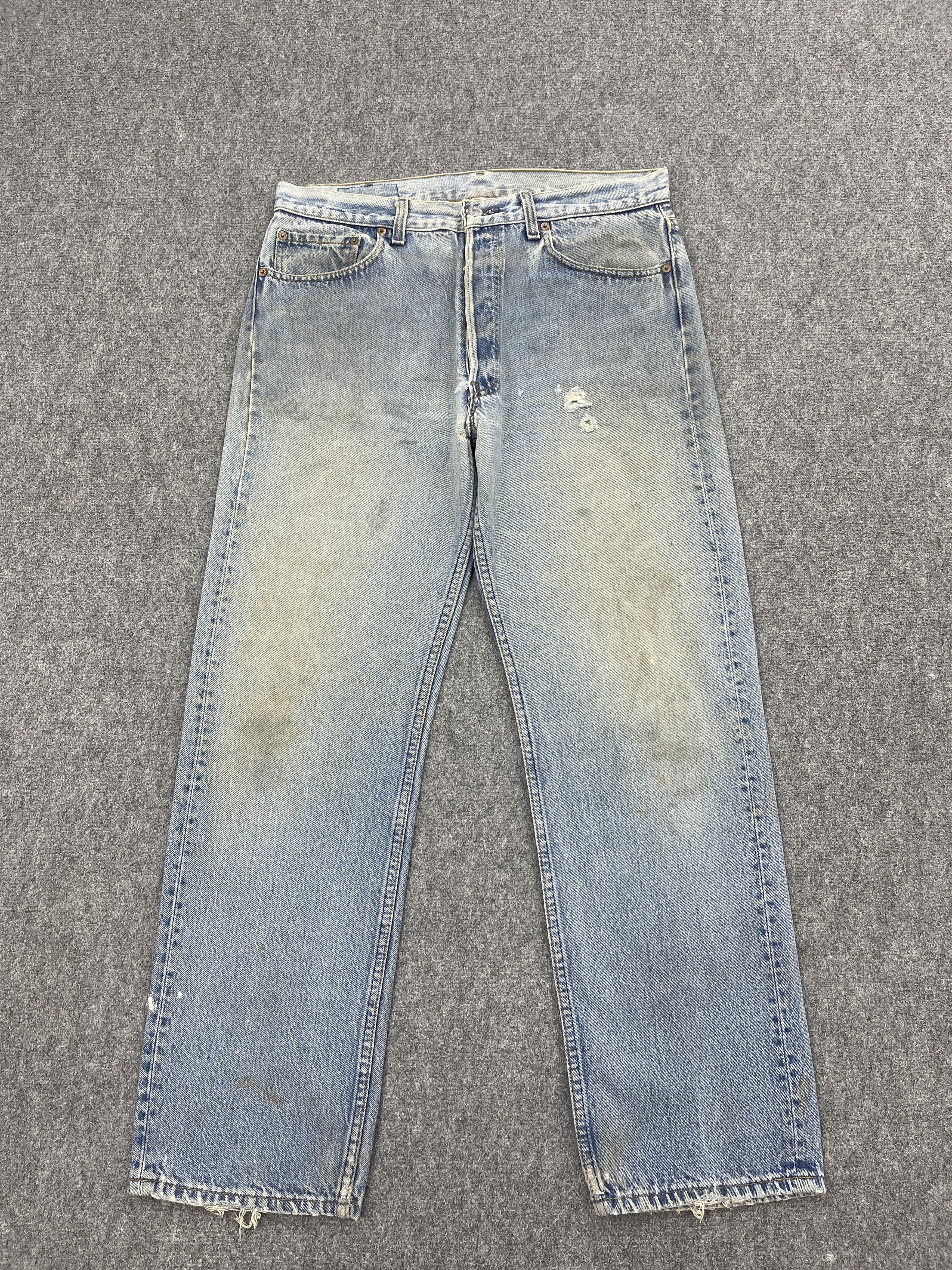 Levi's × Vintage Vintage 90s Levis 501 Light Blue Washed Jeans Size US 33 - 1 Thumbnail