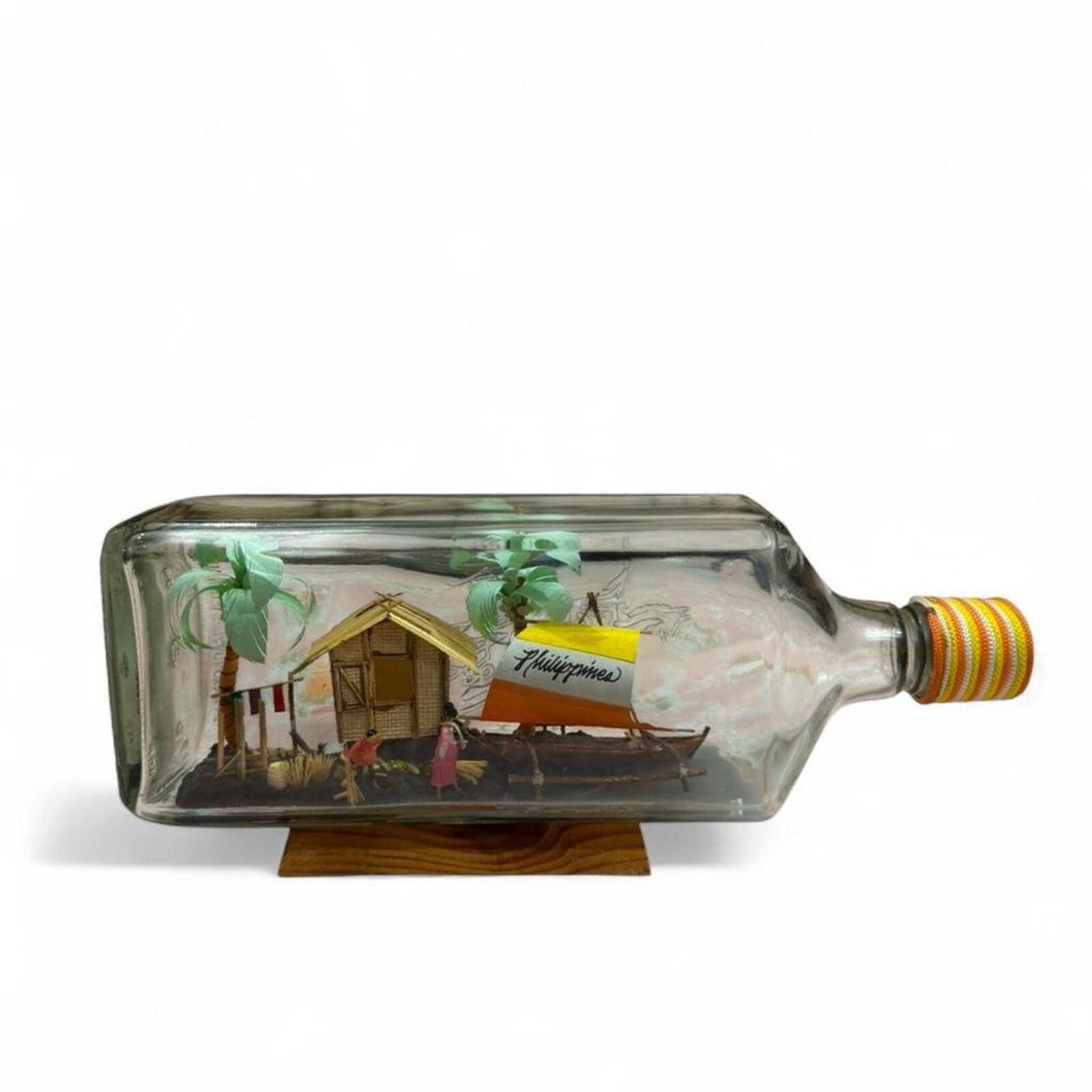 Other Vintage Philippines SHIP & FISHING HUT IN A BOTTLE of W & A Size ONE SIZE - 1 Thumbnail