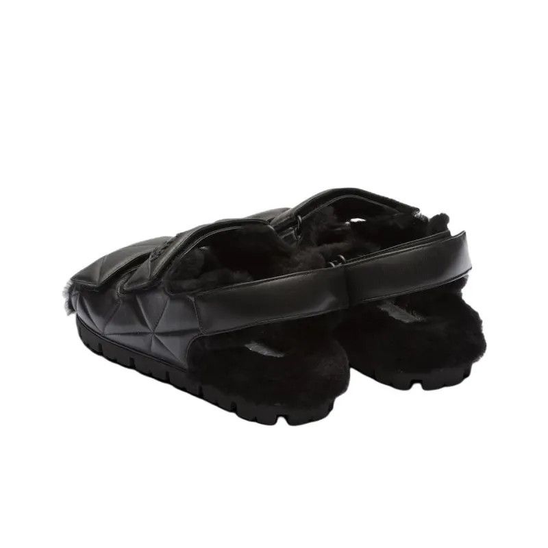 Prada o1w1db11124 Nappa Leather Sandals in Black Size US 9 / IT 39 - 4 Thumbnail