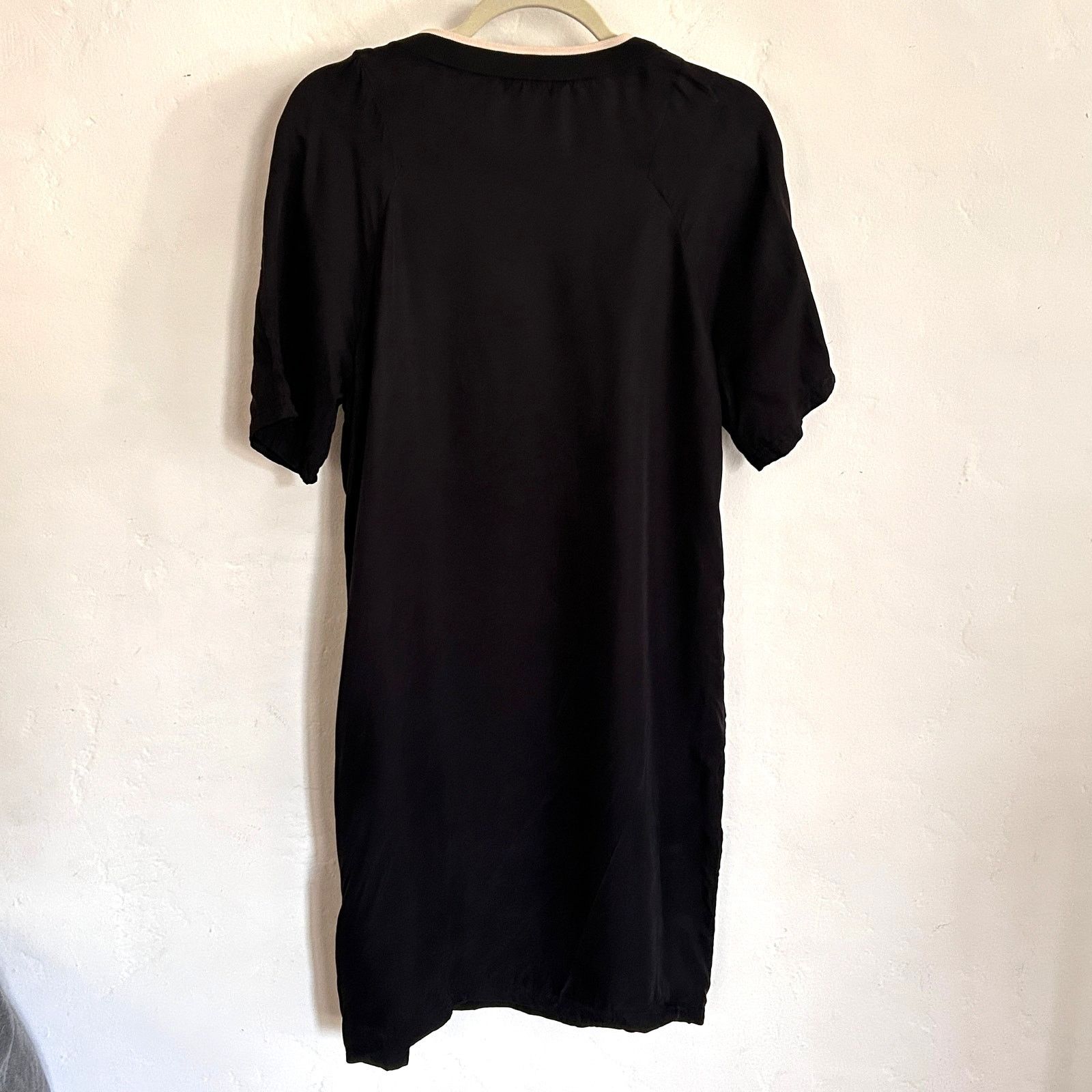 Won Hundred Won Hundred Cheryl Black Cupro Dress Size 36 Contrast Collar Size S / US 4 / IT 40 - 6 Thumbnail