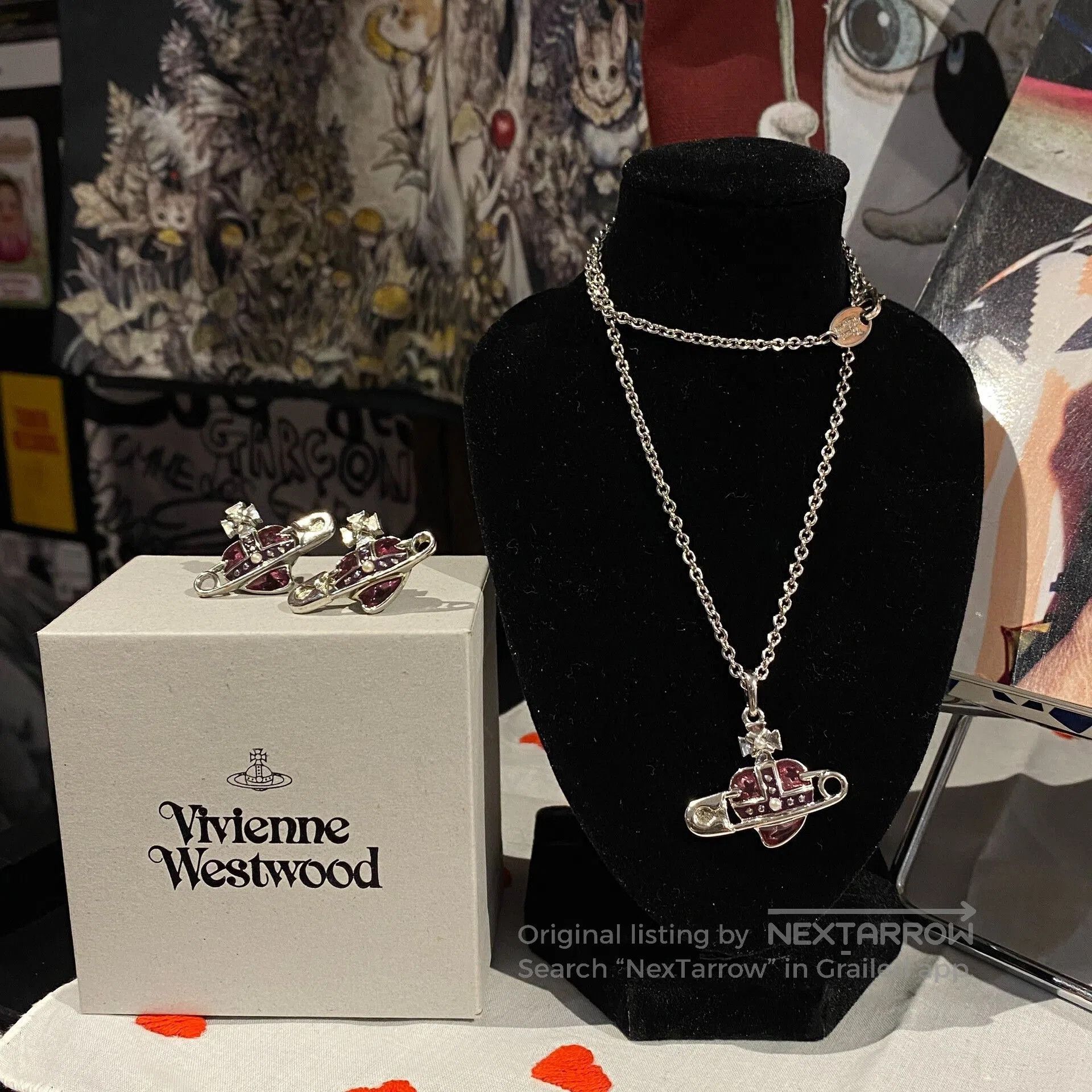 Vivienne Westwood Vivienne Westwood Purple Heart Earrings. Size ONE SIZE - 3 Thumbnail