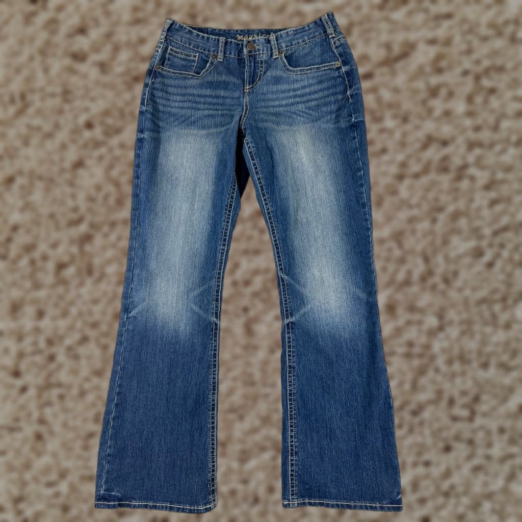 Vintage Maurices Jeans Women 7 Blue Denim Boot Cut Mid Rise Embellished 28x31 Size 28" / US 6 / IT 42 - 1 Thumbnail