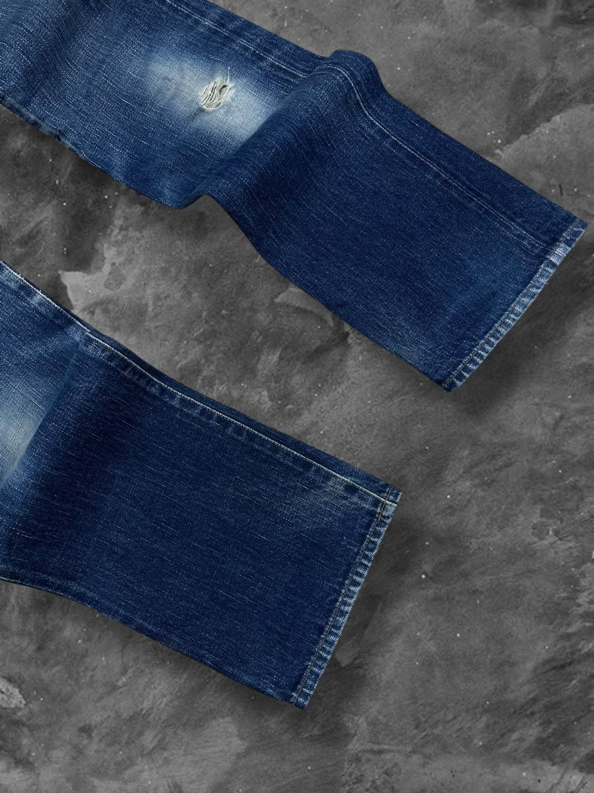 Japanese Brand Vintage Designer Japan Green Selvedge Distressed Blue Denim Size US 32 / EU 48 - 6 Thumbnail