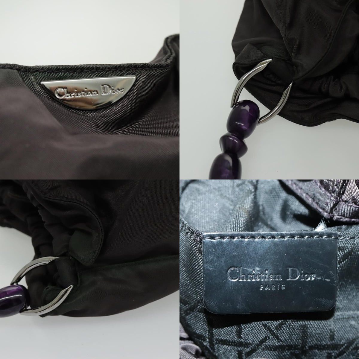 Dior DIOR Maris Pearl Hand Bag Nylon Purple Silver Size ONE SIZE - 11 Thumbnail