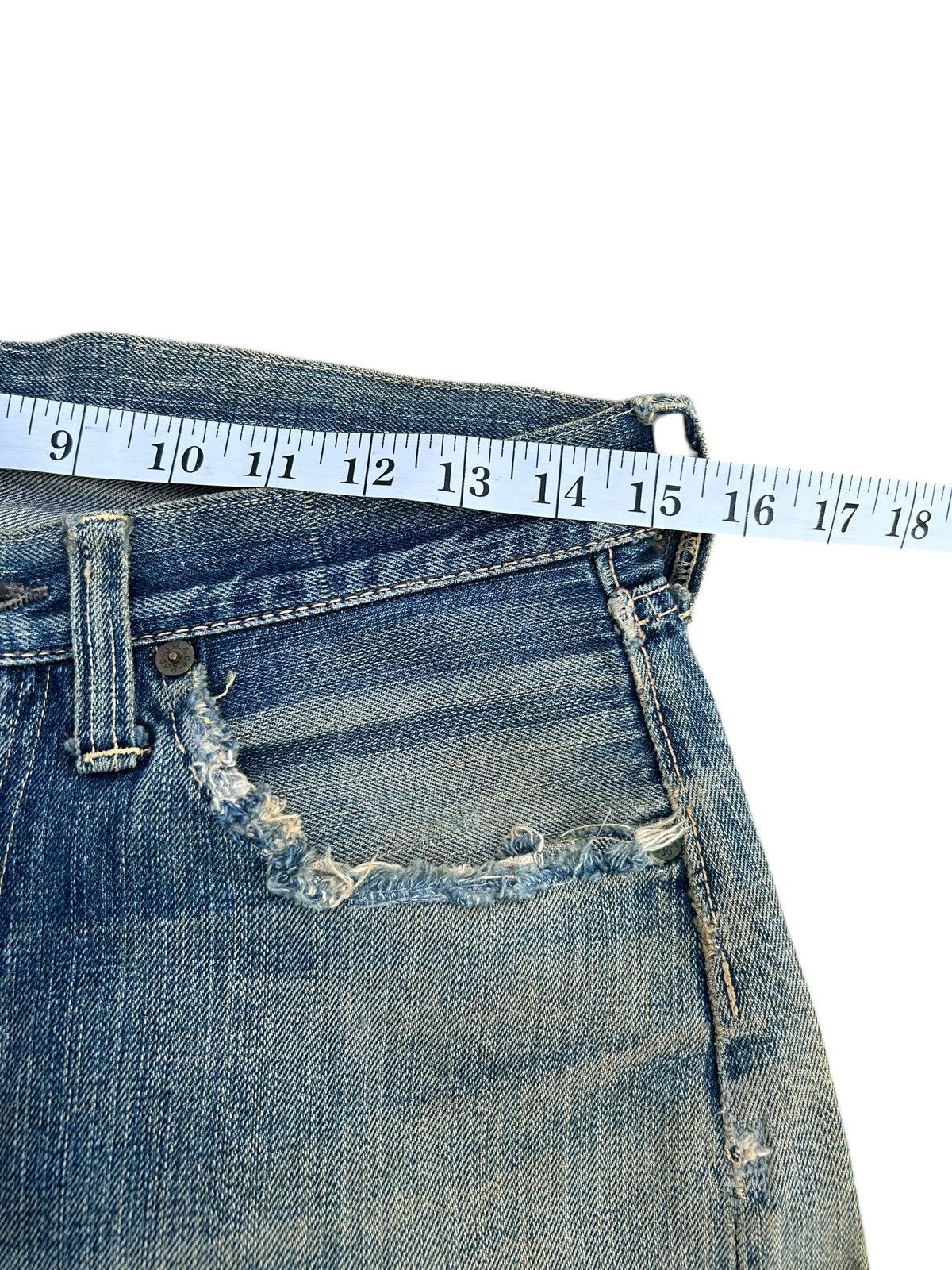 Kapital Vintage Joe McCoy Selvedge Thrashed Repair Denim Jeans Size US 30 / EU 46 - 20 Thumbnail