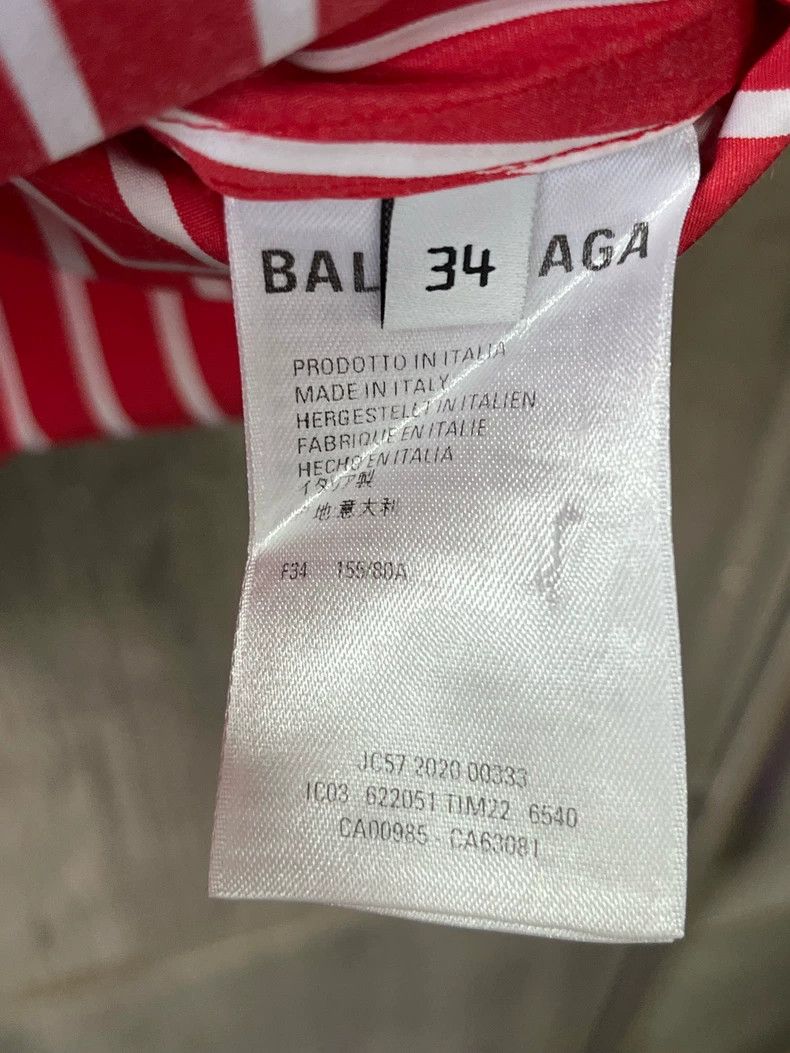 Balenciaga Balenciaga Red and White Striped Cotton Shirt Size XXS / US 00 / IT 34 - 8 Thumbnail