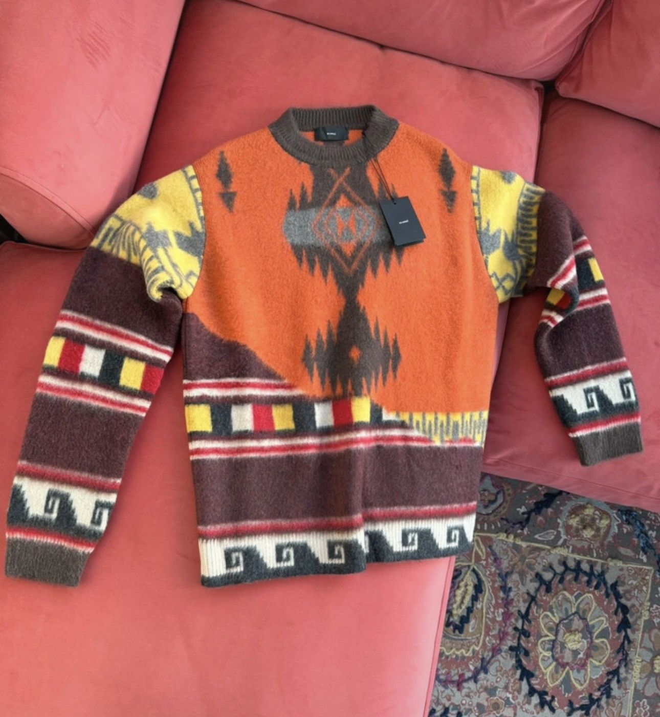 Alanui brownorangeyellow wool jumper size S
