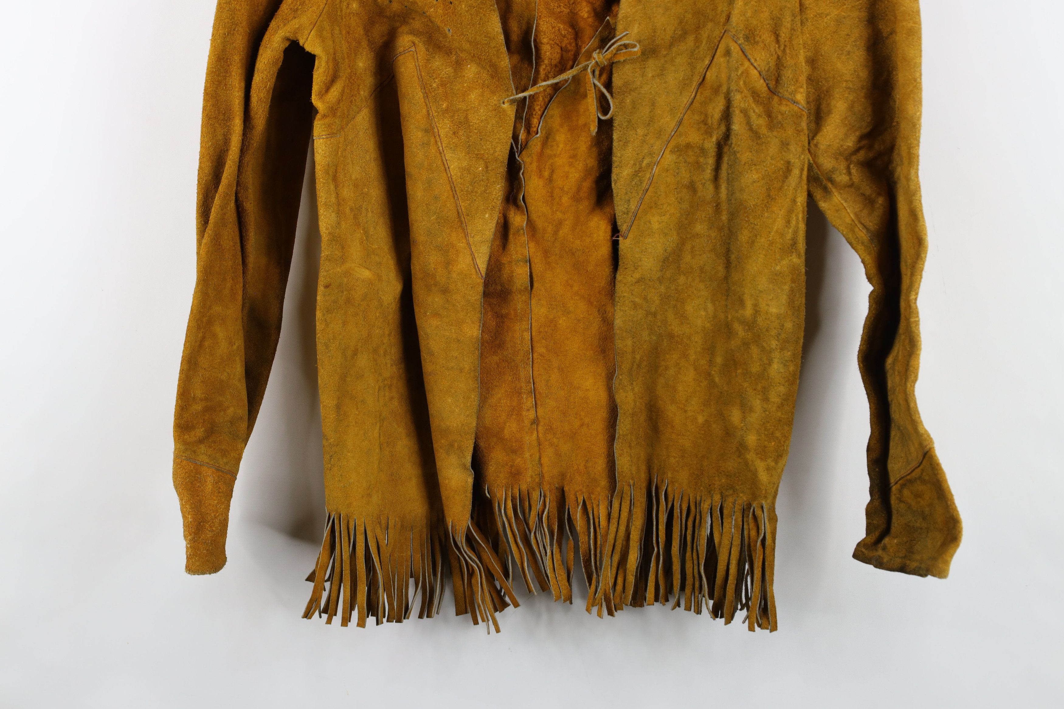 Vintage Vintage 60s Boho Chic Western Fringed Suede Leather Jacket Size L / US 10 / IT 46 - 3 Thumbnail