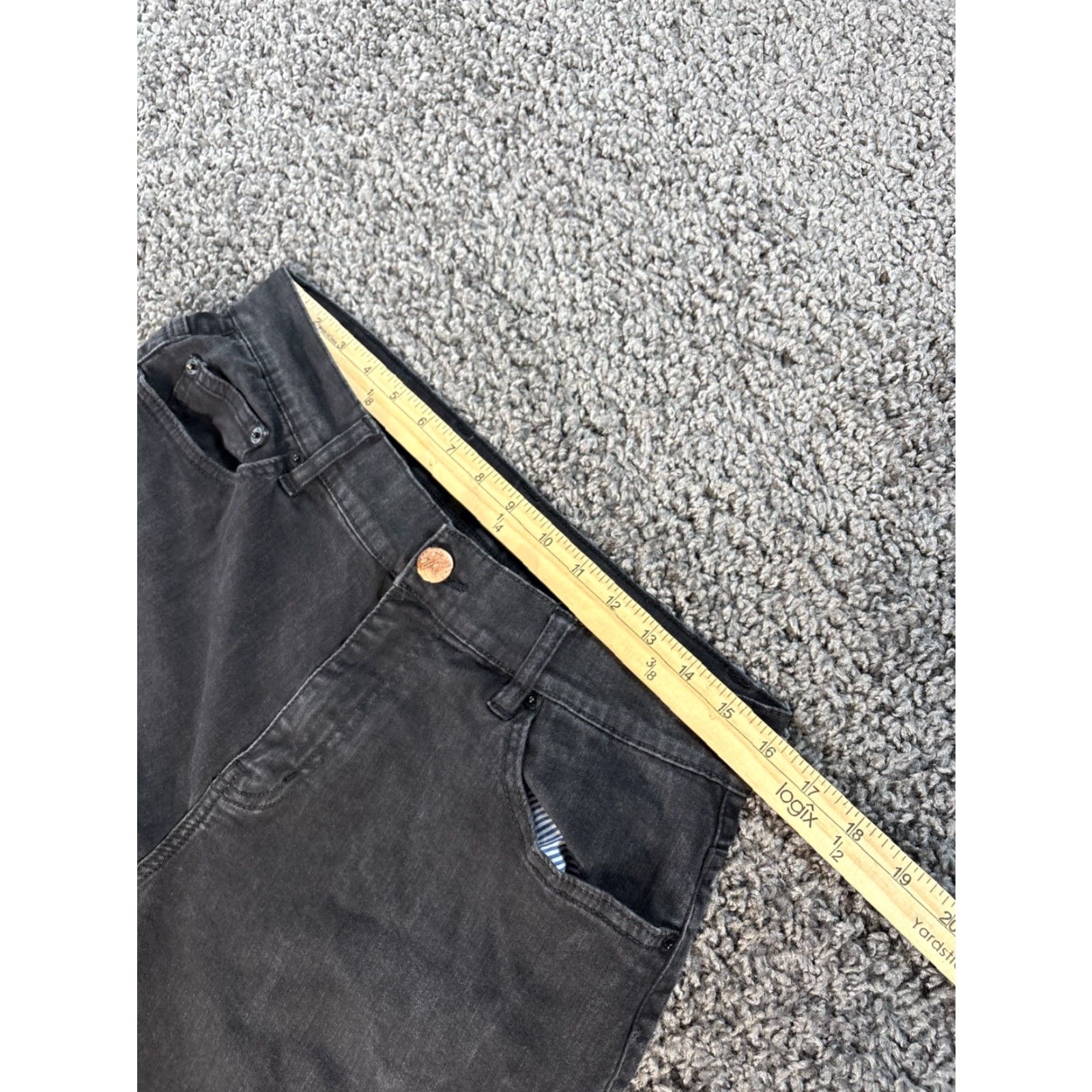 Denime Mugsy Jeans Mens 32x33 Black Dark Wash Denim Straight Stretch FLX3NSQ Jeans Regular 90s City College Mugsy Brand Mens Black Size US 32 / EU 48 - 4 Thumbnail