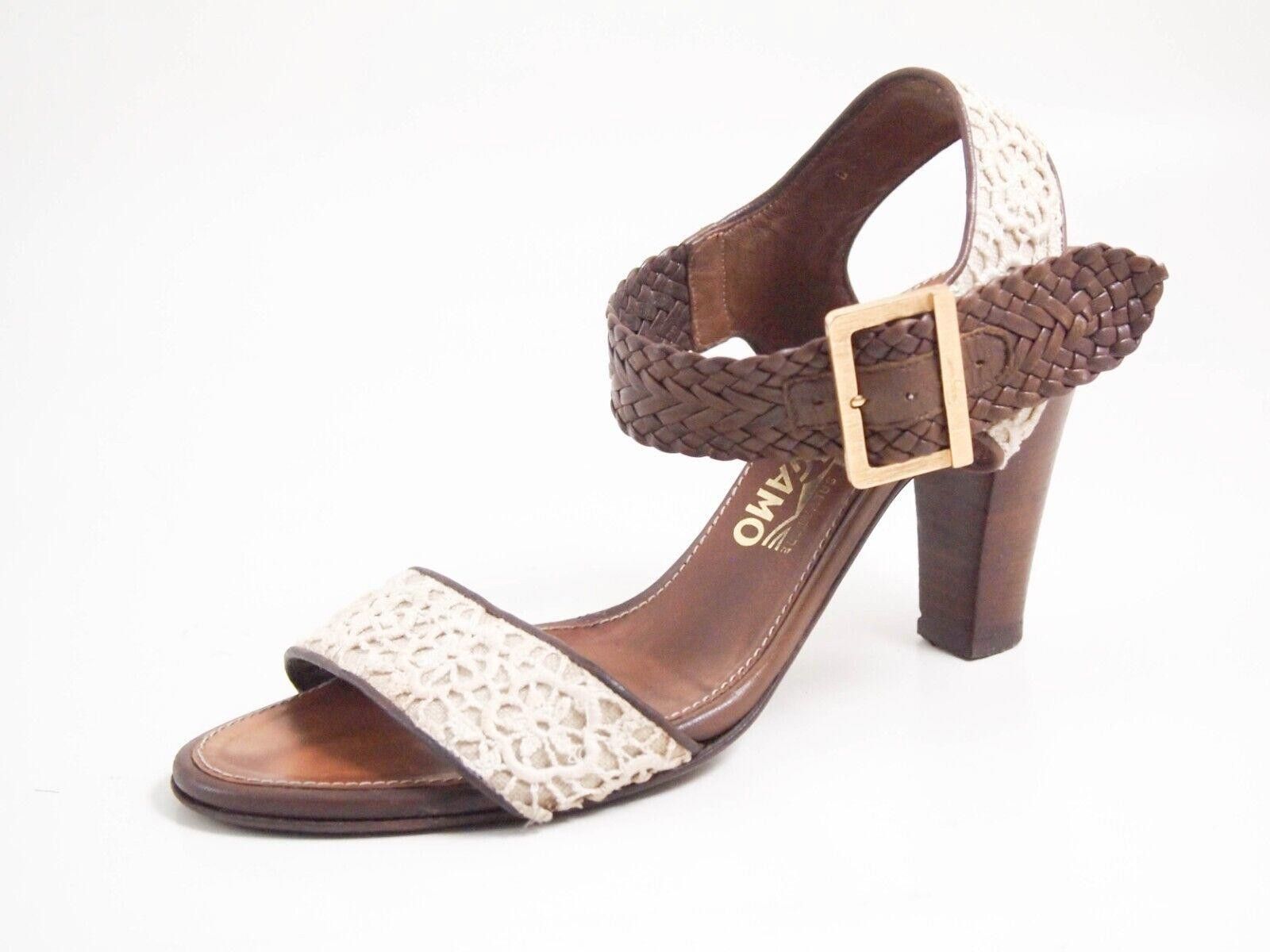 Salvatore Ferragamo Ferragamo Strappy Sandals Brown Leather Lace US 8 EU 38 C Size US 8 / IT 38 - 1 Thumbnail