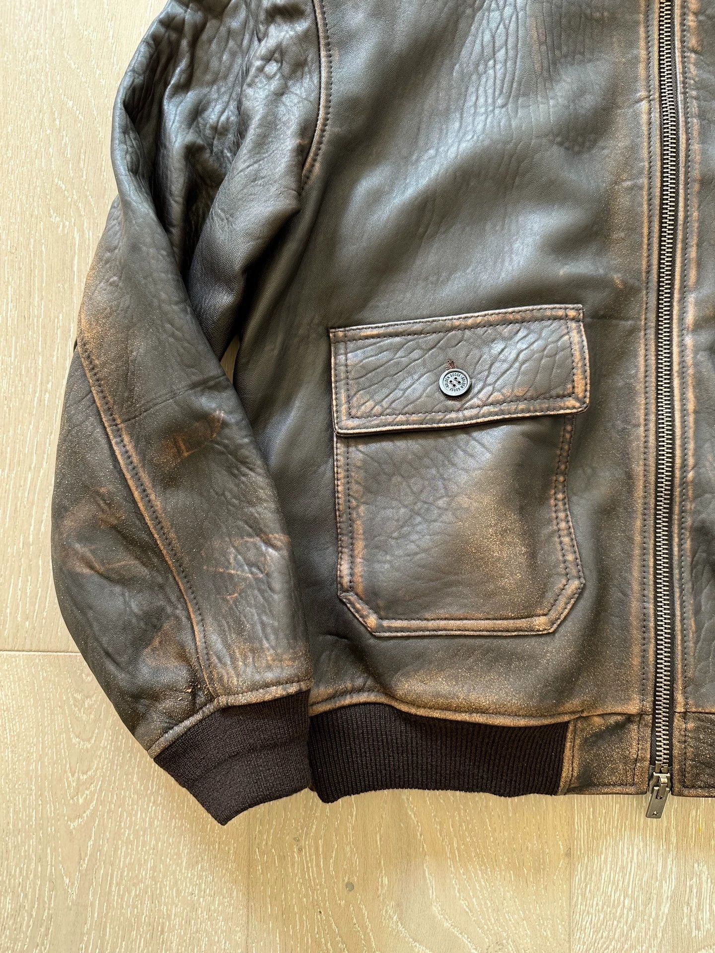 Golden Goose GOLDE GOOSE Scar Distressed Leather Jacket 50 Size US M / EU 48-50 / 2 - 5 Thumbnail