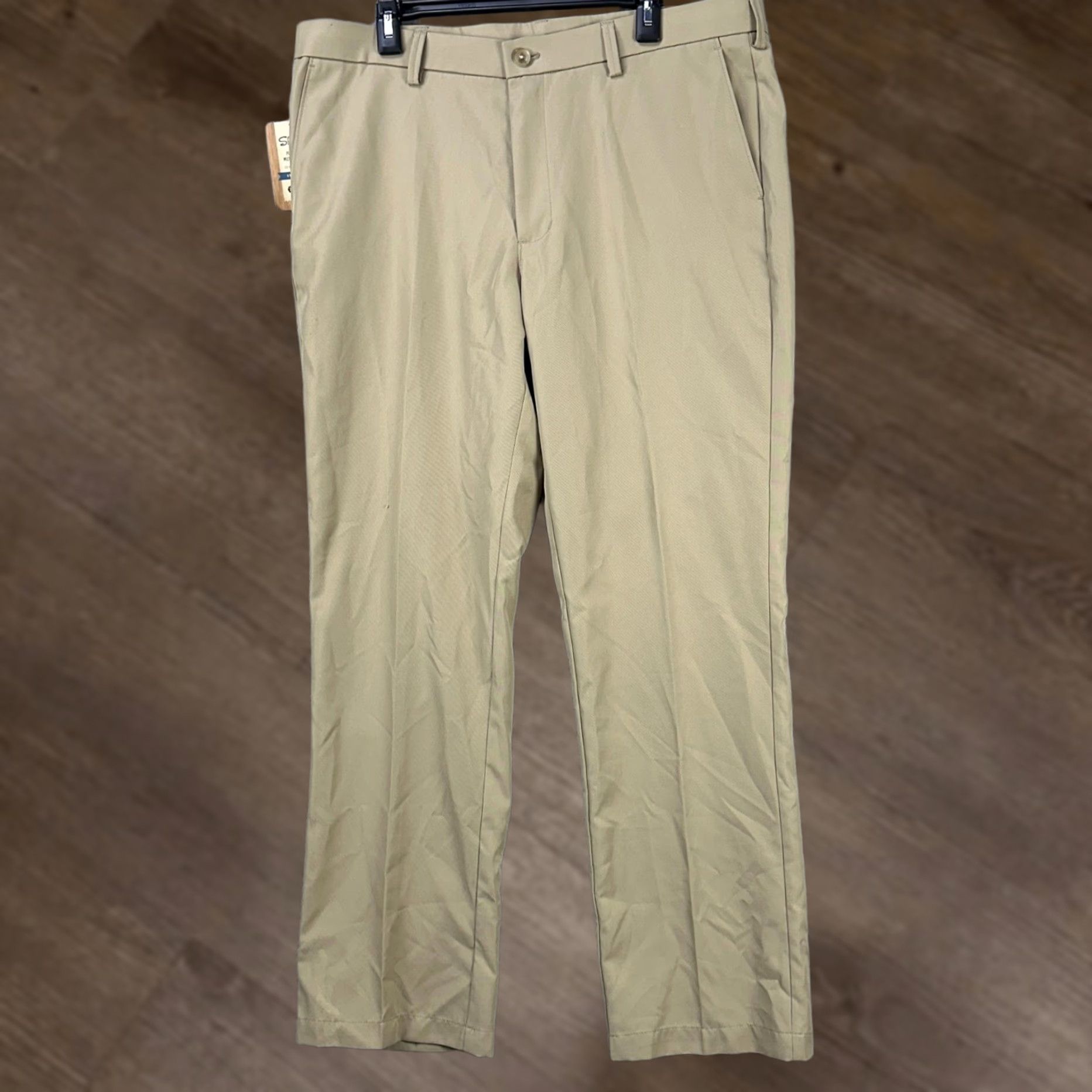 Haggar Haggar Men Performance Slacks Pants 38X32 Beige Straight Fit Chino Pockets NEW Size US 38 / EU 54 - 1 Thumbnail