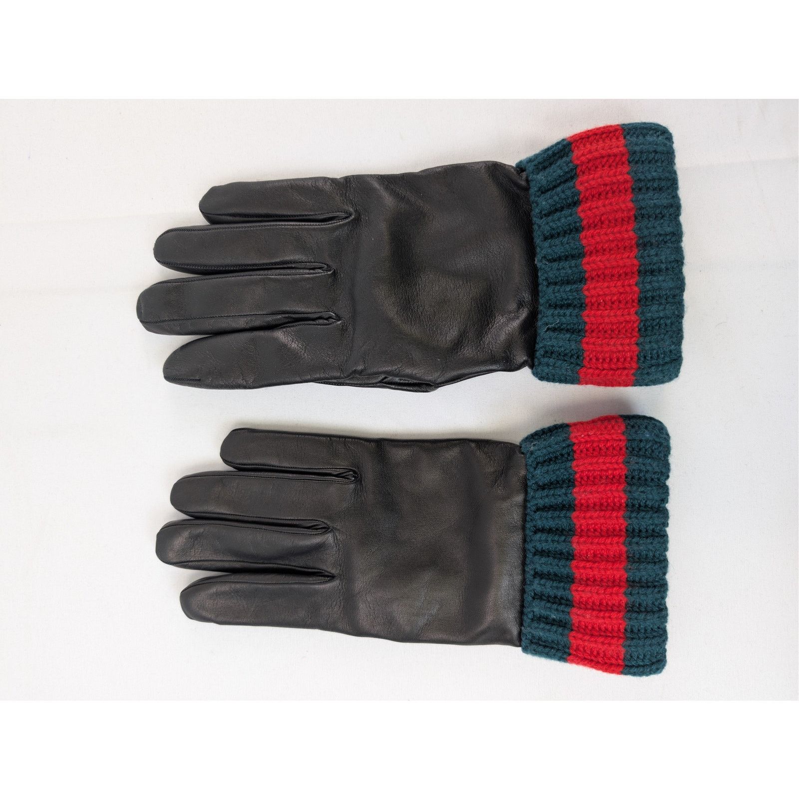 Gucci o1rshd1 Size: OS / Leather Ripped Cuff Gloves in Black Size ONE SIZE - 13 Thumbnail