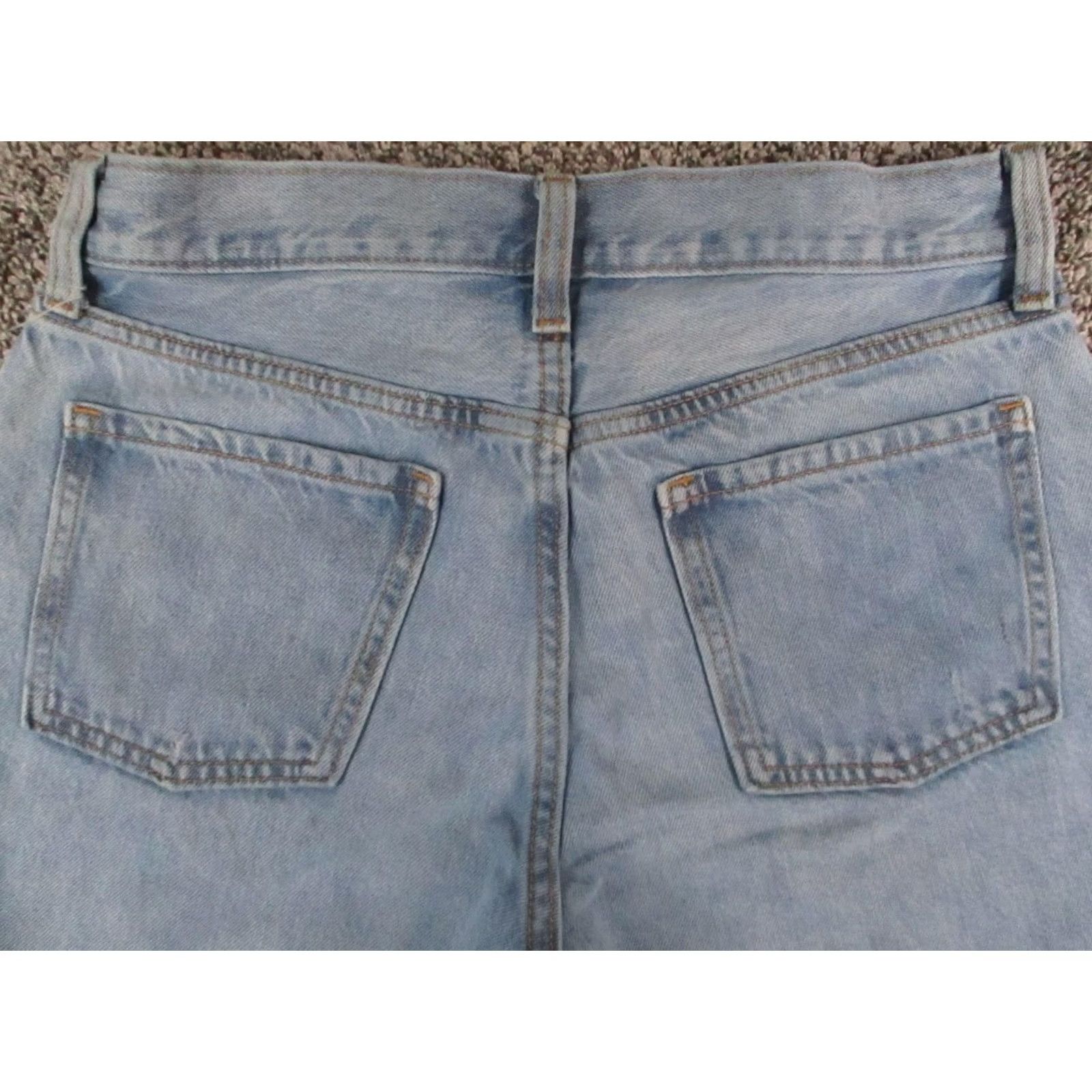 Old Navy Old Navy Jeans Womens 6 Blue High Rise Slouchy Straight Distressed Crop 29x24 Size 28" / US 6 / IT 42 - 3 Thumbnail