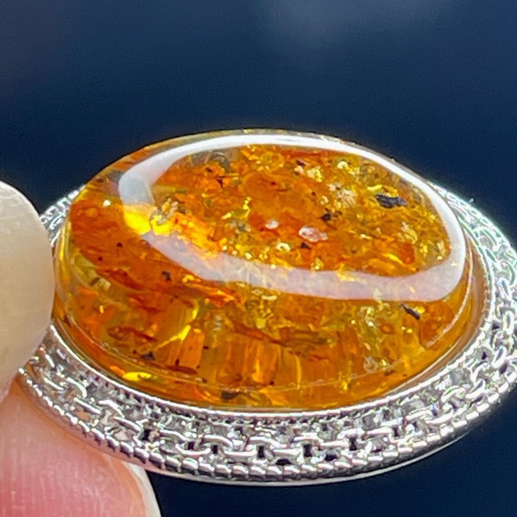 Other Amber pendant CZ stones silver plated chain necklace Size ONE SIZE - 10 Thumbnail
