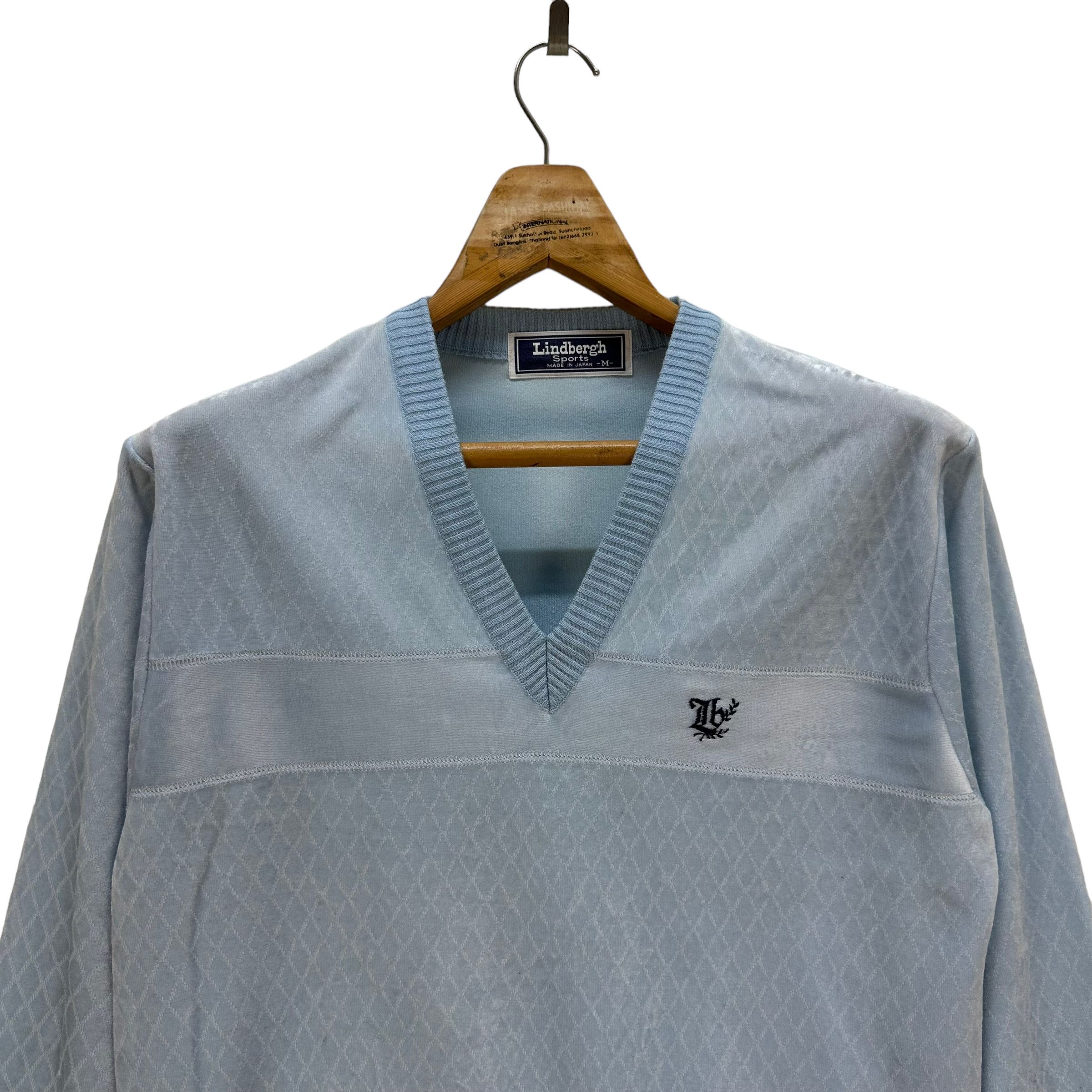Japanese Brand LINDBERGH SPORTS V NECK SWEATSHIRT #8073-200 Size US M / EU 48-50 / 2 - 2 Thumbnail