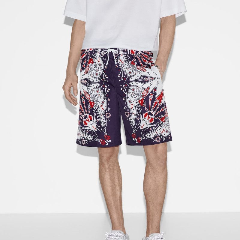 Gucci o1loc1c1225 790976 Bandana Print Swim Short in Multicolor Size US 28 / EU 44 - 5 Thumbnail