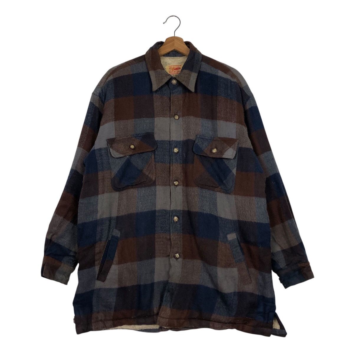 Japanese Brand 📌Vintage Wool Blanket Jacket Tartan Design Virgin Voyage Size US L / EU 52-54 / 3 - 2 Thumbnail