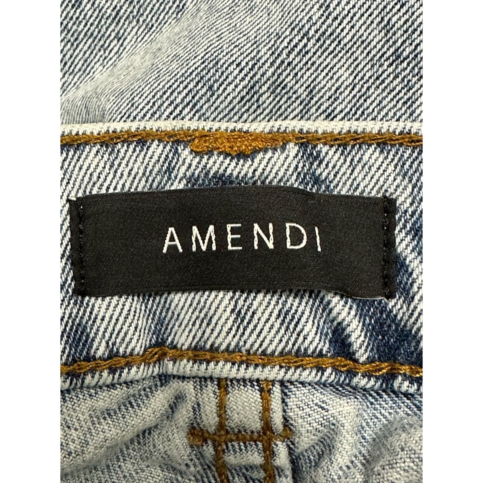 Other Amendi Straight Jeans Denim Distressed Blue Acid Wash M 36W Size US 36 / EU 52 - 8 Thumbnail