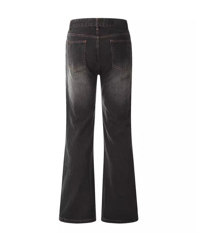 Japanese Brand Men's hippie loose color-blocked washed flared jeans Size US 32 / EU 48 - 2 Thumbnail