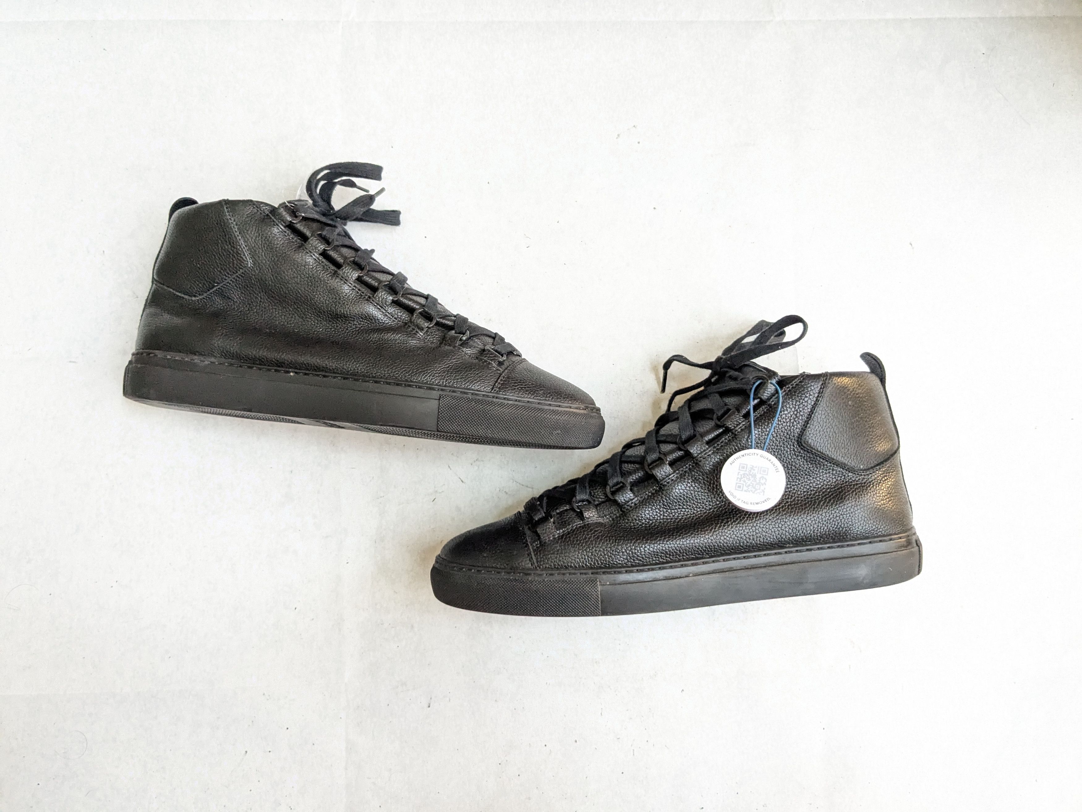Balenciaga Balenciaga Arena High Top Sneakers Black 11 Leather Size US 11 / EU 44 - 1 Thumbnail