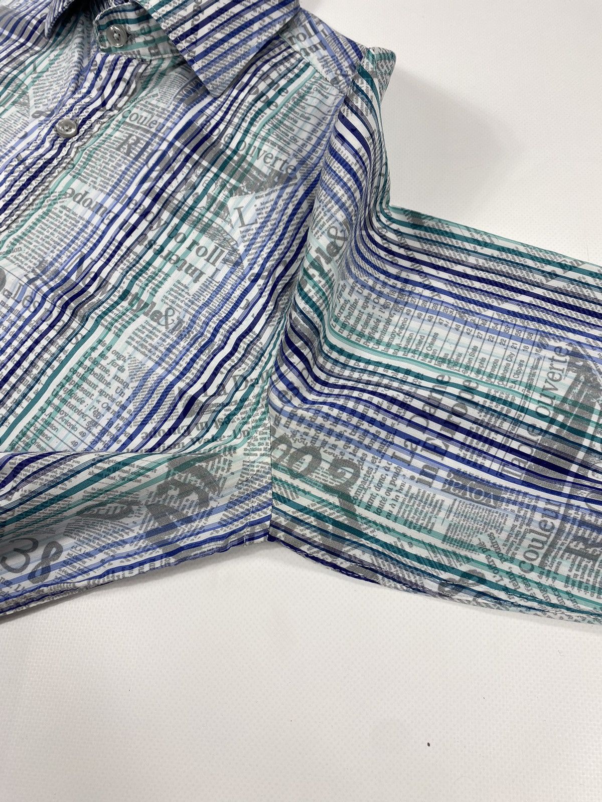Desigual 🔥LASTDROP🔥 Newspaper Gazette Galliano Style Striped Shirt Size US S / EU 44-46 / 1 - 7 Thumbnail
