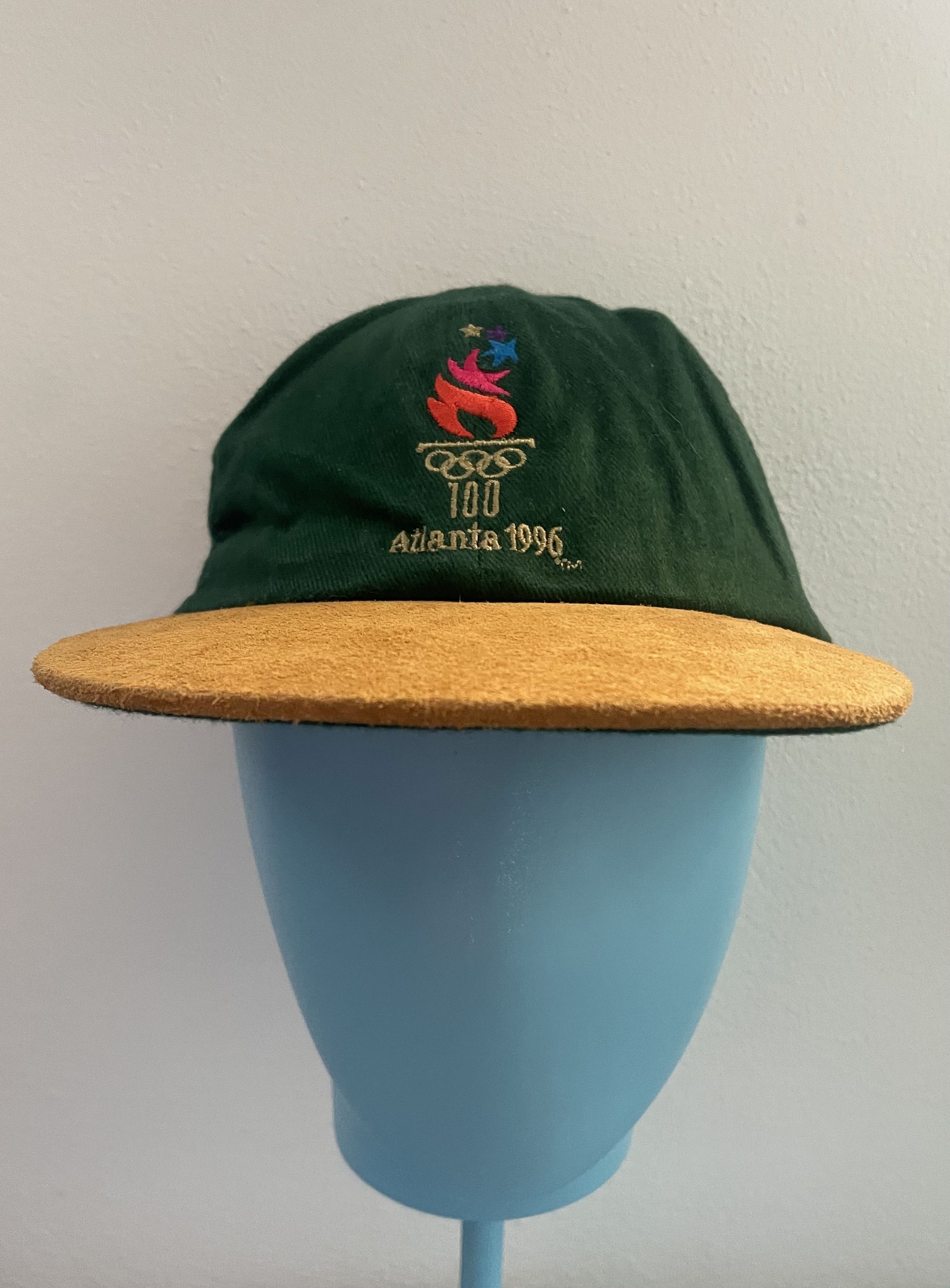 Vintage Atlanta 1996 Olympics Suede Brim Cap Green Tan Size ONE SIZE - 1 Thumbnail