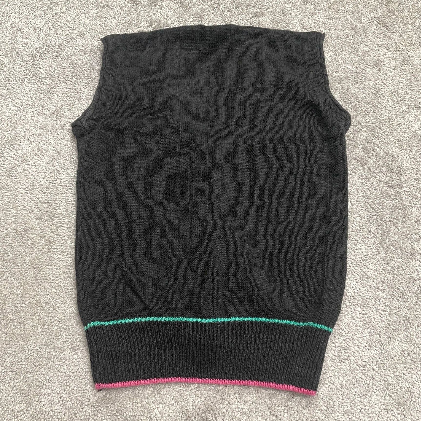 Vintage VINTAGE French Navy Black Argyle/Diamond Knit Vest Womens Medium Sleeveless Size M / US 6-8 / IT 42-44 - 2 Thumbnail