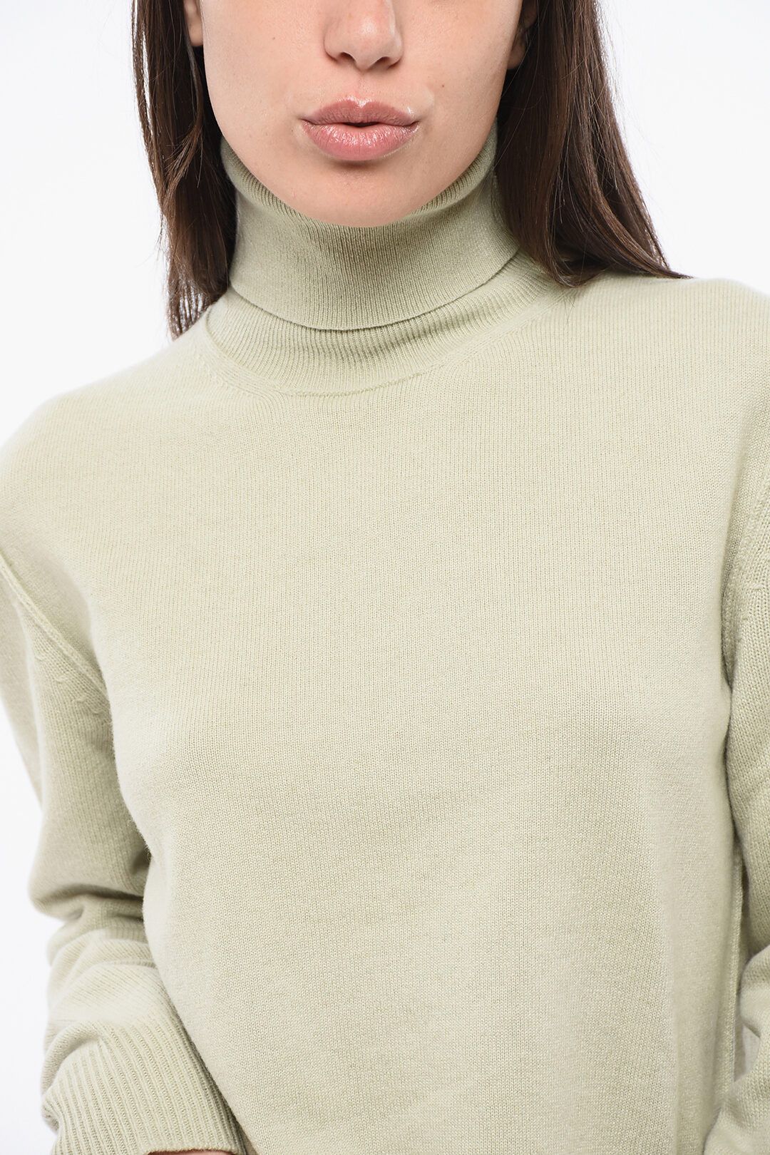 Maison Margiela og1mm0825 Cashmere Turtleneck Sweater in Light Green Size L / US 10 / IT 46 - 3 Thumbnail