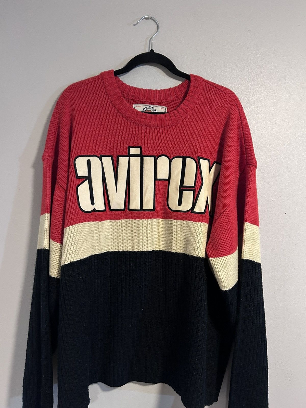 Vtg 80s Avirex Graphic hotsell Knit Sweater