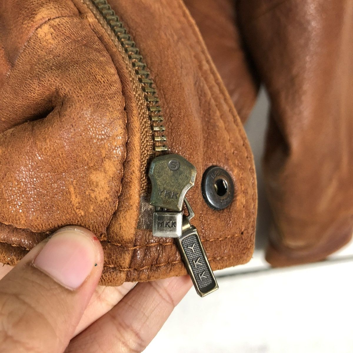 Vintage 🔥VINTAGE FLY BIKER LEATHER JACKET ZUFOLO JAPAN Size US L / EU 52-54 / 3 - 18 Thumbnail