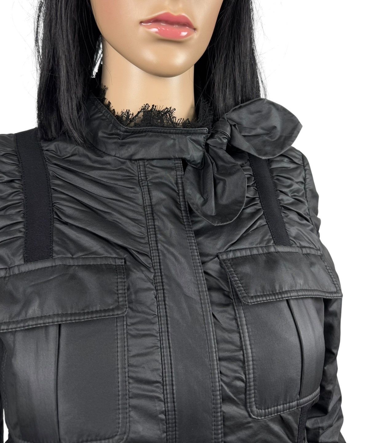 Valentino Valentino Bow Decor Zip Jacket Mesh Trim First Line size 6 Size M / US 6-8 / IT 42-44 - 3 Thumbnail
