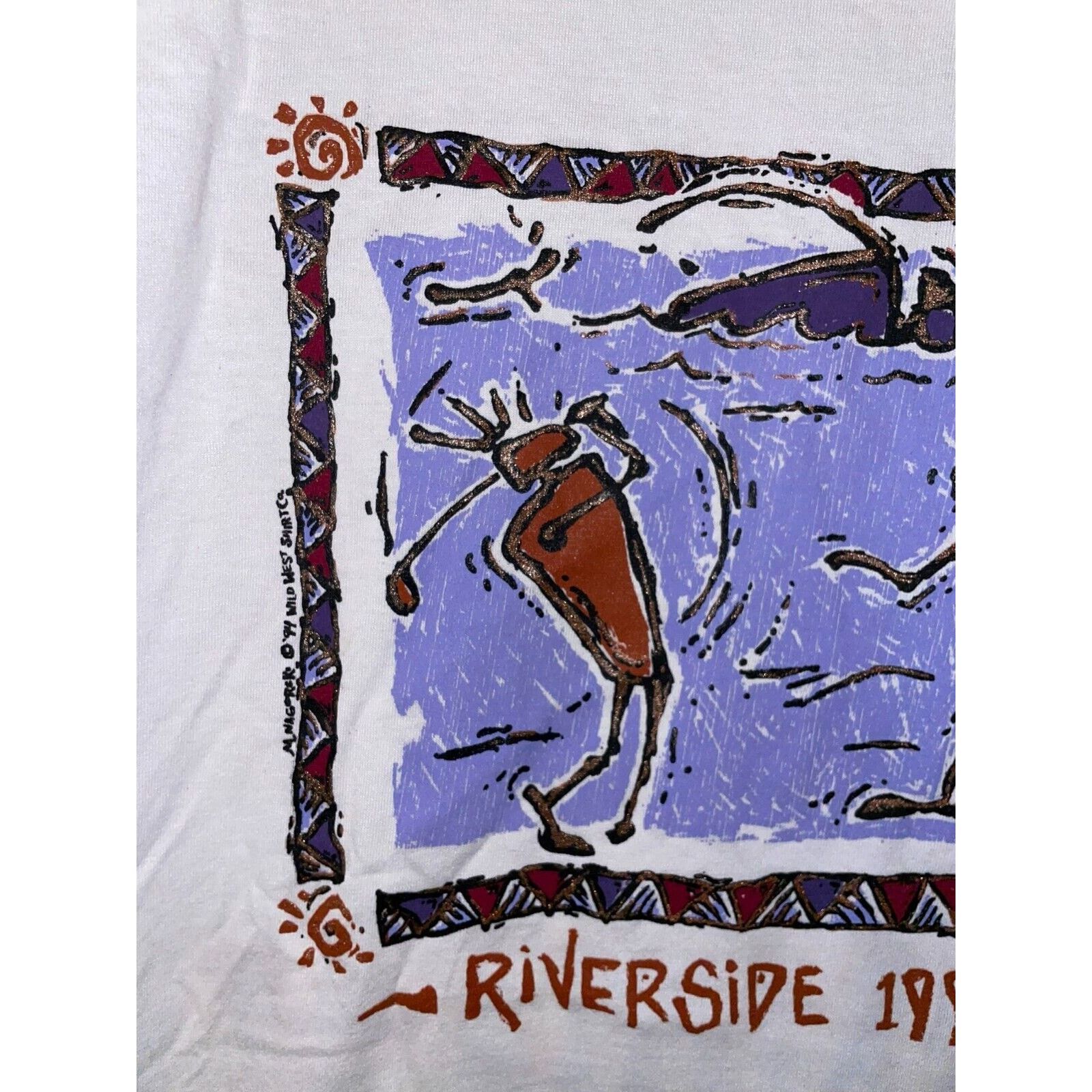 Jerzees Vintage Test Print Shirt Riverside Montana State White L Tee Size US L / EU 52-54 / 3 - 2 Thumbnail