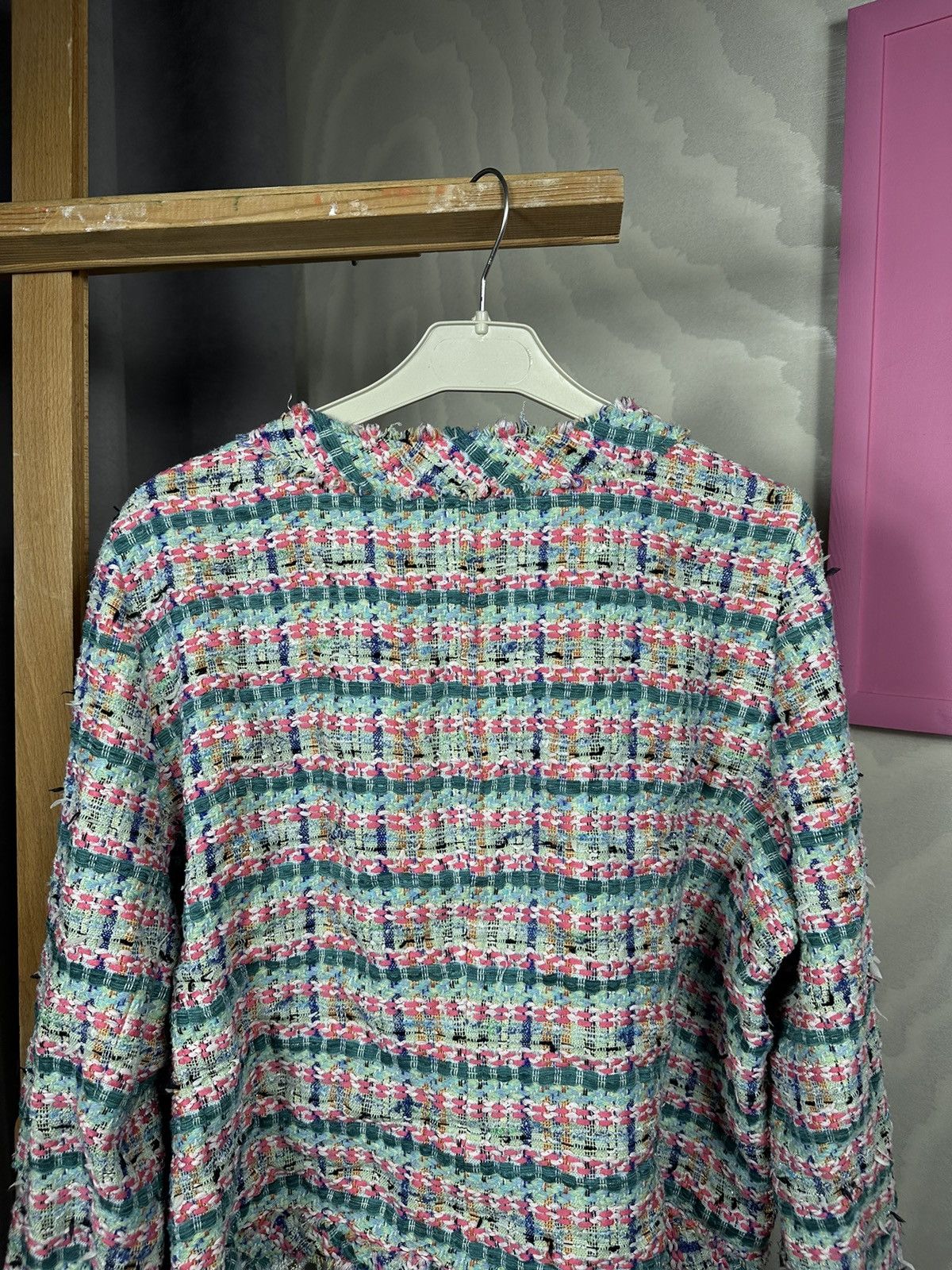 Other Weill Blazer Jacket Fringed Tweed Size L / US 10 / IT 46 - 17 Thumbnail