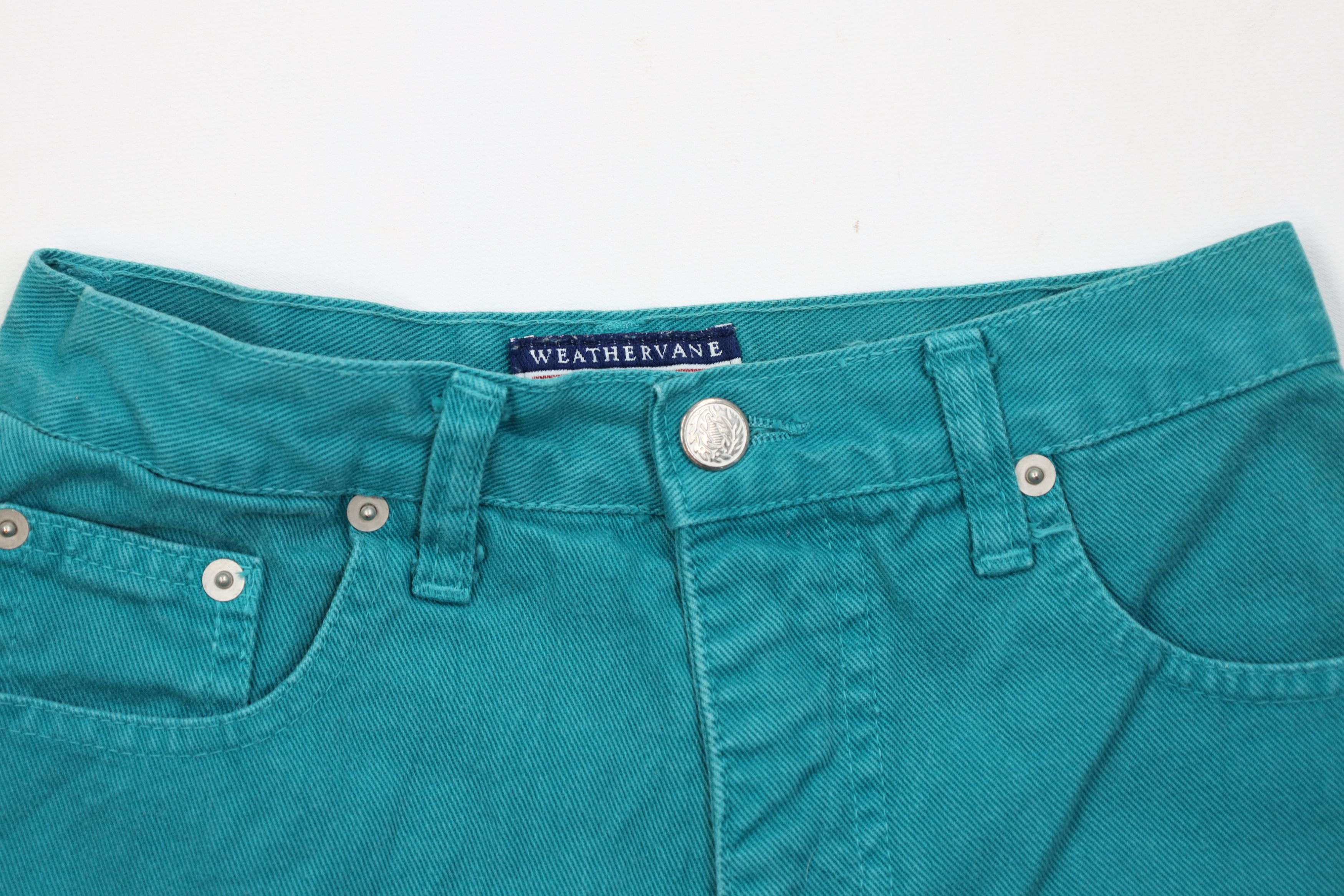 Vintage Vintage 90s Streetwear Jean Shorts Jorts Teal Cotton USA Size 27" / US 4 / IT 40 - 2 Thumbnail