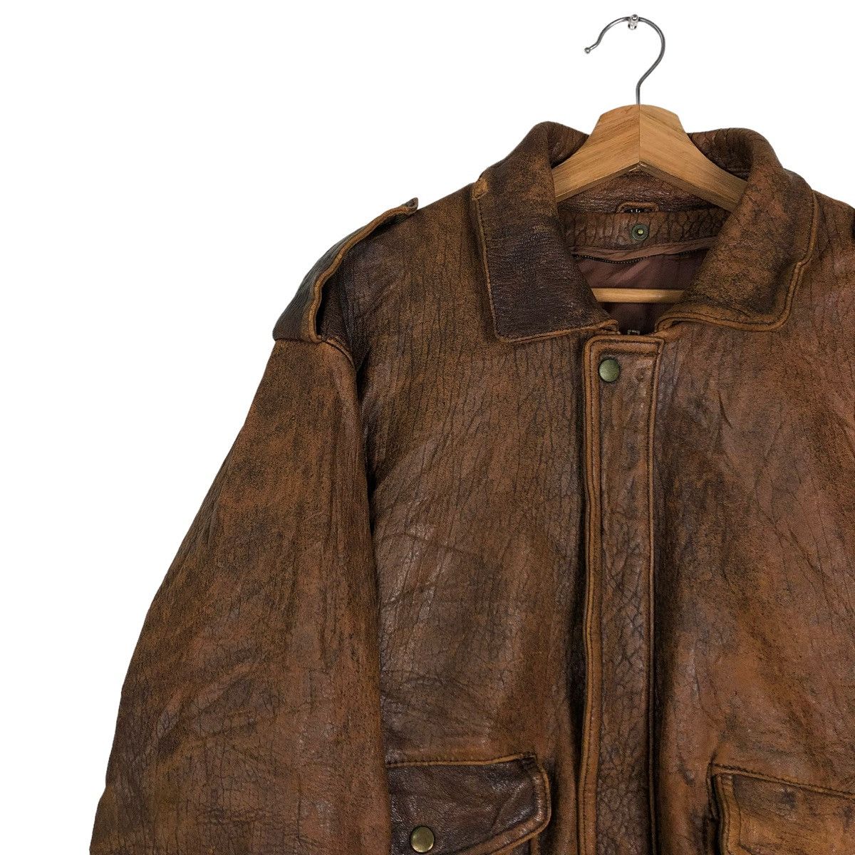 Japanese Brand 🔥VINTAGE FLY GENUINE LEATHER JACKET JAPAN ISSEY MIYAKE Size US L / EU 52-54 / 3 - 5 Thumbnail