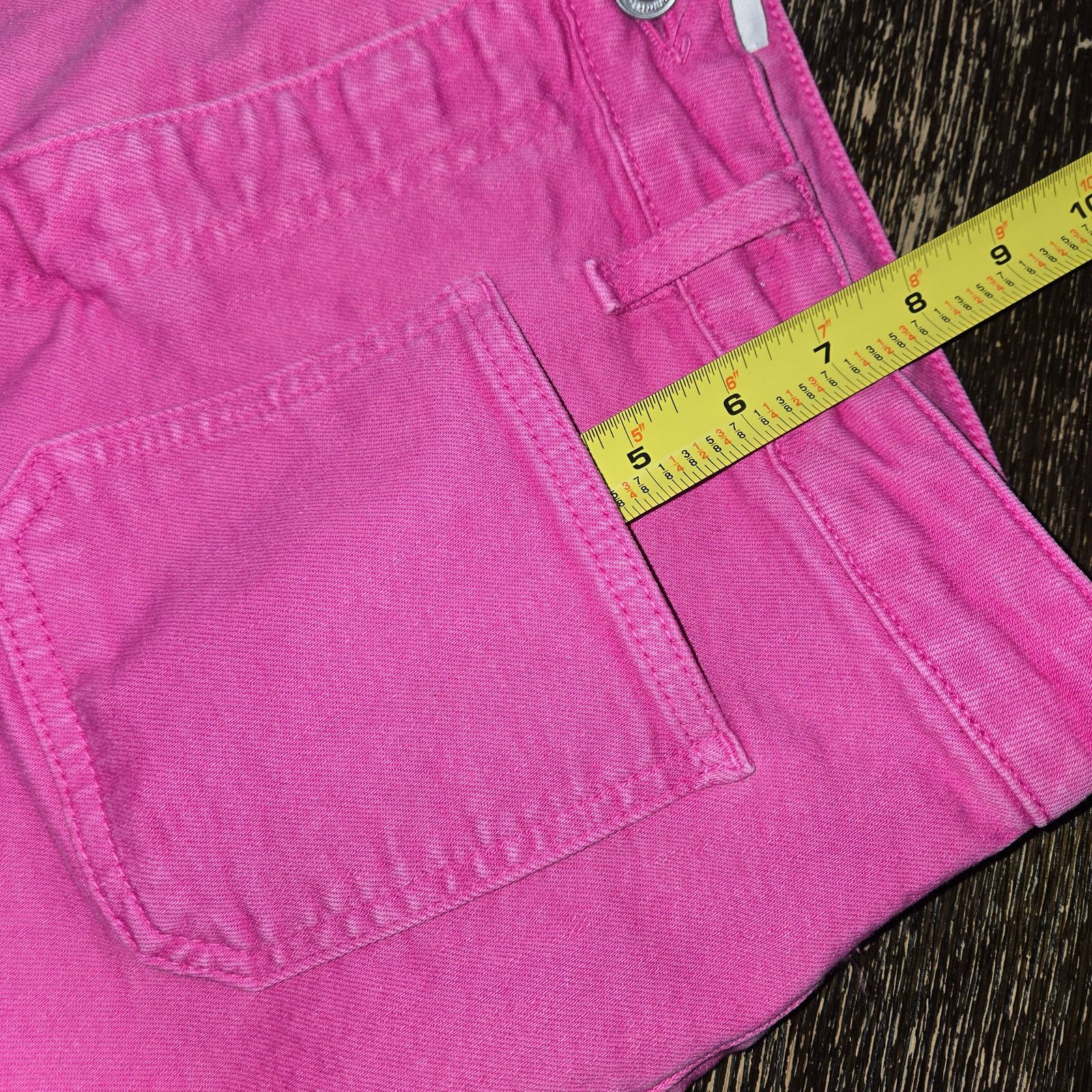 Zara Zara Size 14 Women's Bright Hot Pink Frayed Hem High Rise Size 36" / US 14 / IT 50 - 6 Thumbnail
