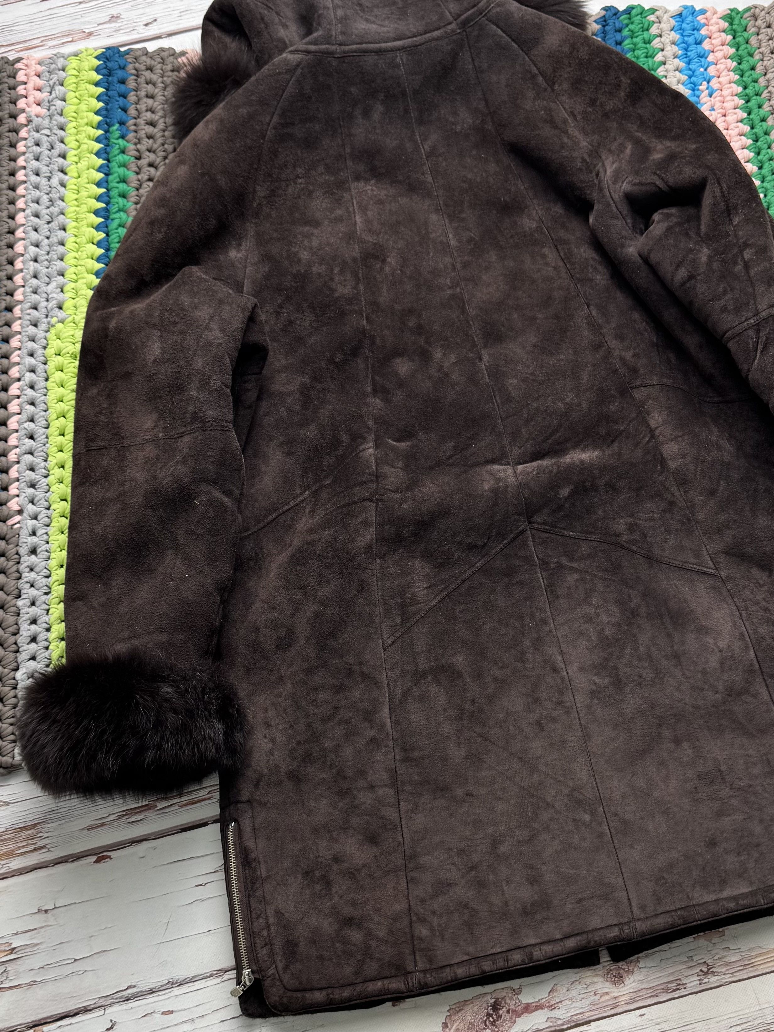 Vintage Vintage Shearling Sheepskin Coat Suede Hooded Winter Y2K Size XL / US 12-14 / IT 48-50 - 17 Thumbnail