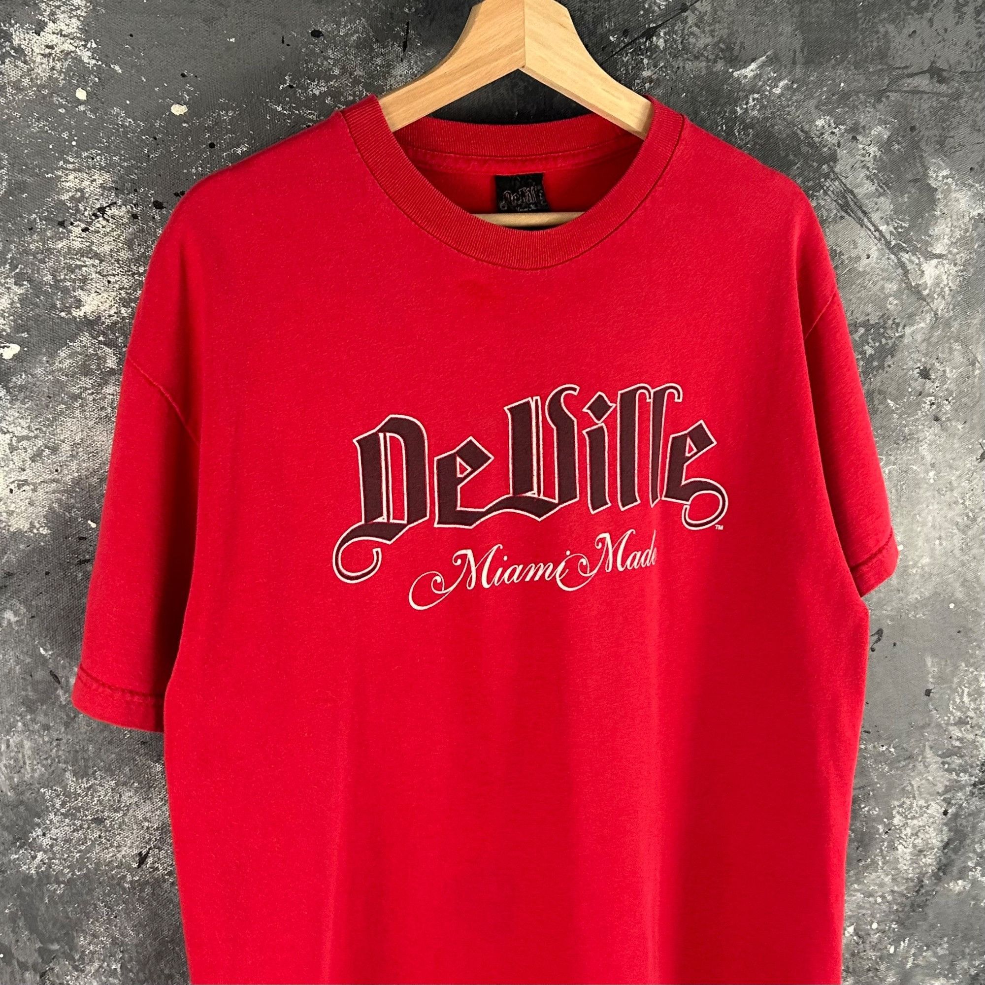 Vintage Vintage Y2K Deville Miami made grunge red shirt Size US L / EU 52-54 / 3 - 2 Thumbnail