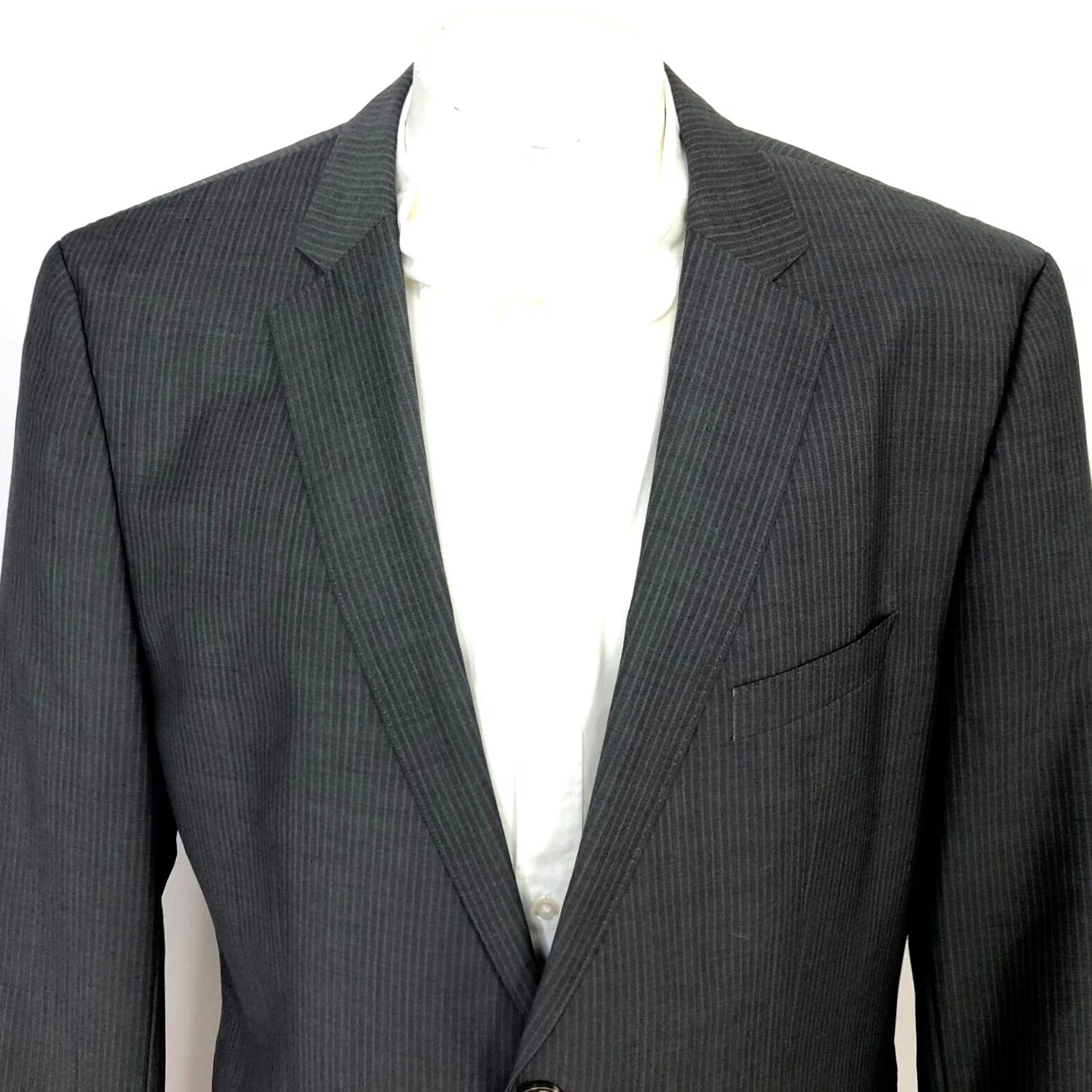 Hugo Boss Hugo Boss 42L Paolini Movio Sport Coat - Gray - Striped - One Piece Size US S / EU 44-46 / 1 - 2 Thumbnail