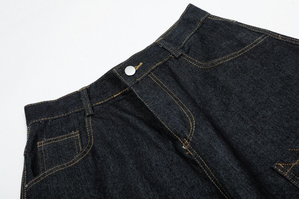 Vintage Men's patchwork raw edge workwear washed distressed jeans Size US 32 / EU 48 - 4 Thumbnail
